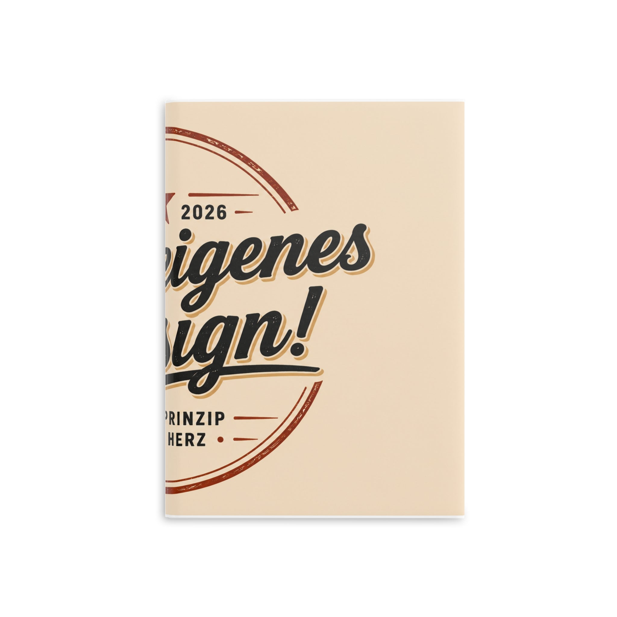 Vintage Badge Hardcover Notebook — 'Dein eigenes Design' Puffy Cover Journal