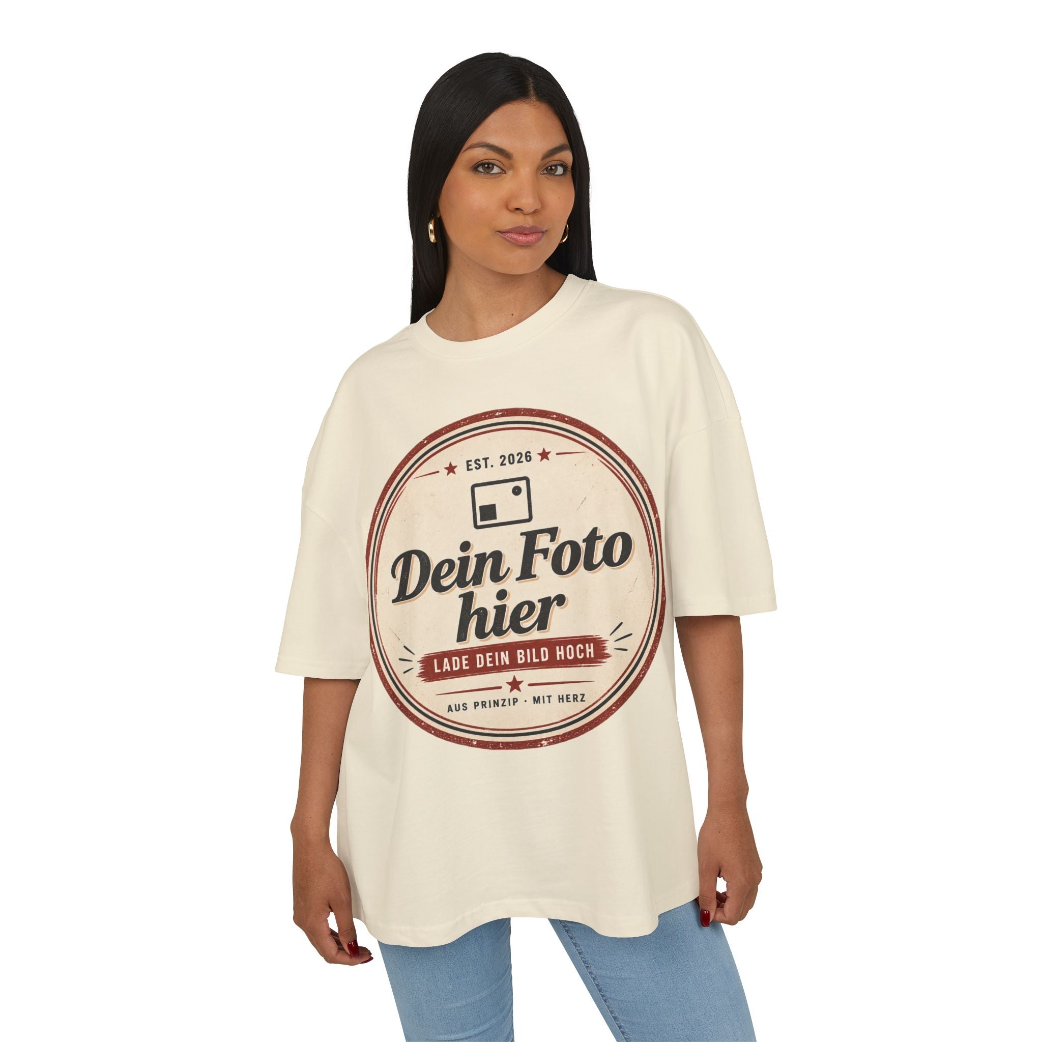T-Shirt personalized with photo – Design your own retro logo shirt