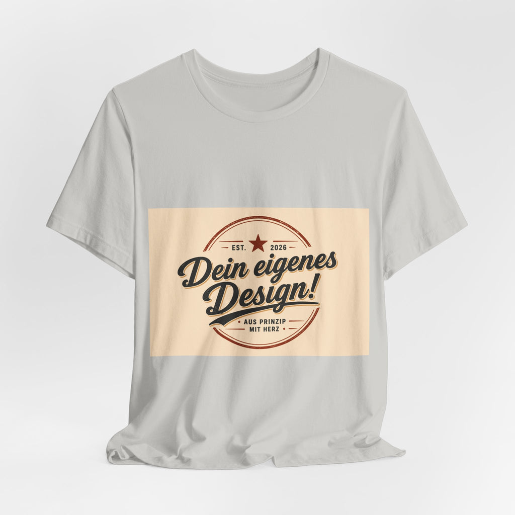 Custom Vintage Badge T-Shirt — "Dein eigenes Design" Personalized Tee