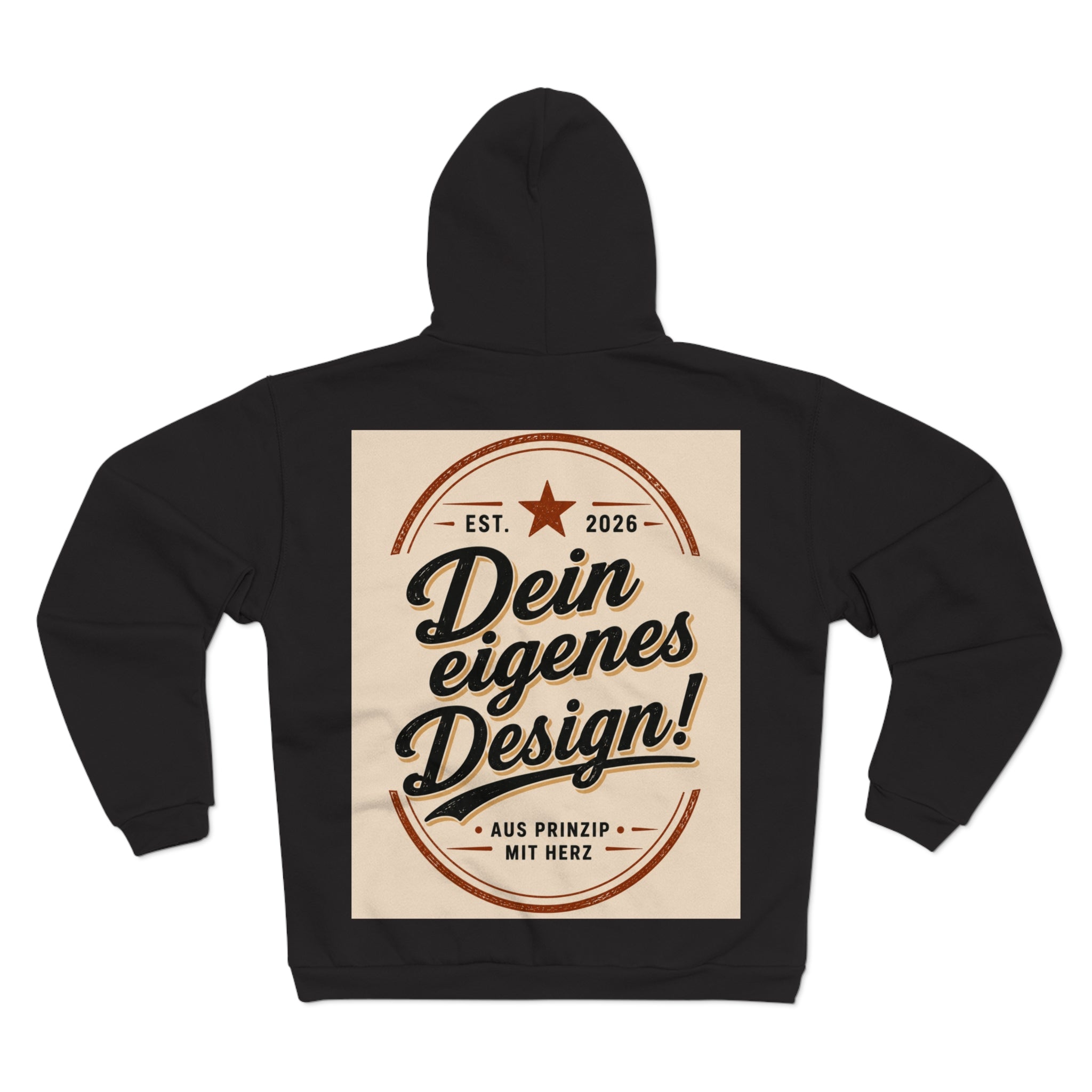 Vintage Badge Zip Hoodie – "Dein eigenes Design!" Graphic