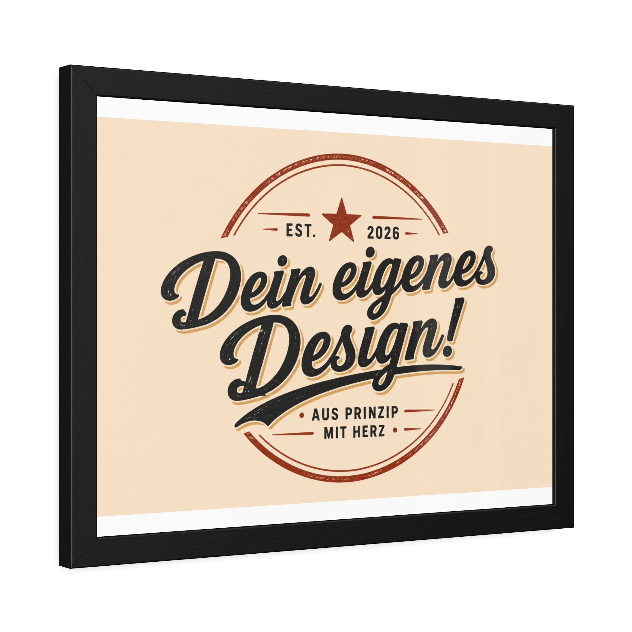 Framed Poster — Custom 'Dein eigenes Design!' Wall Art (Vintage Badge)