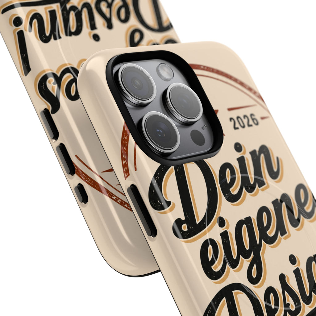 Tough Magnetic Phone Case — "Dein eigenes Design" Retro Script (Customizable)