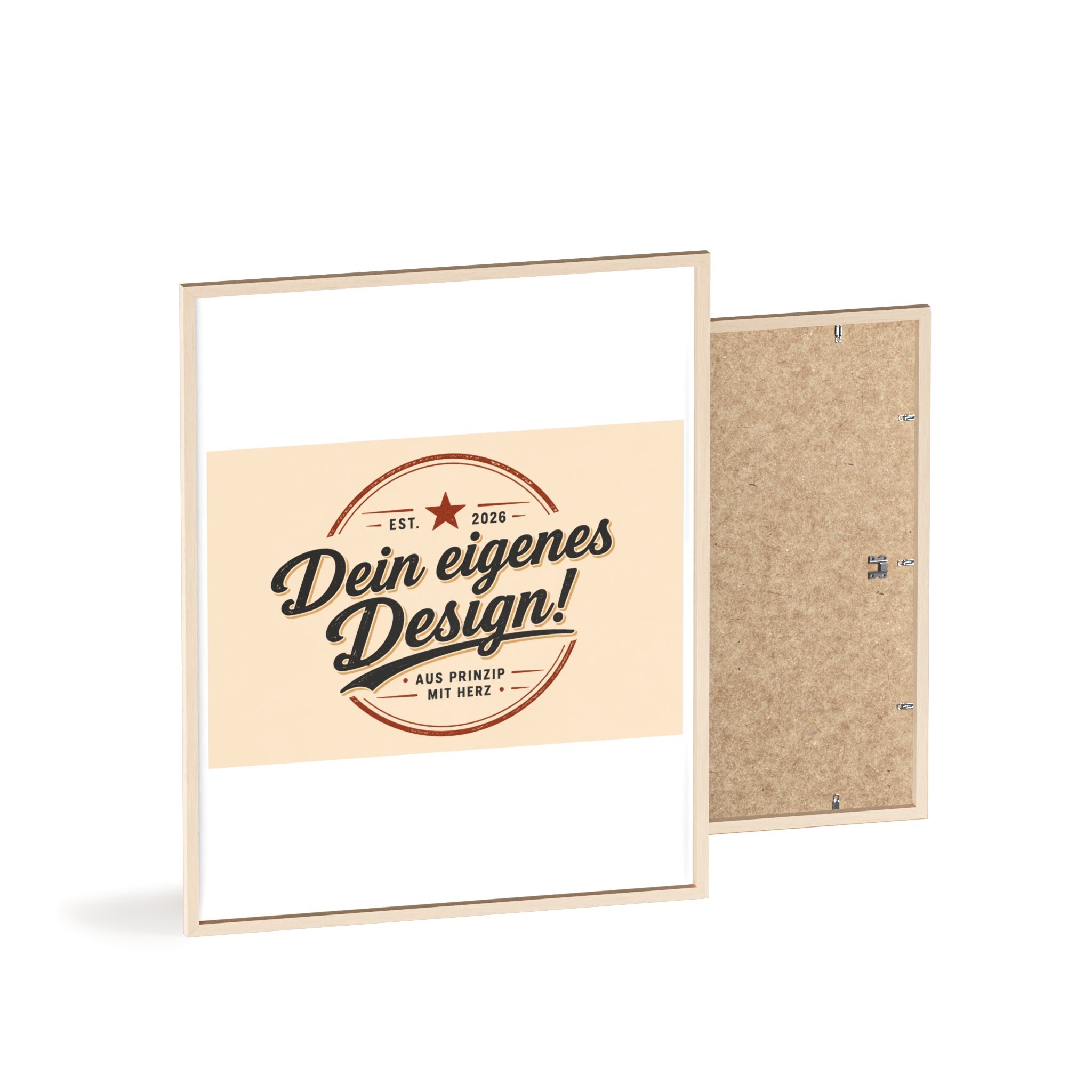 Framed Poster – "Dein eigenes Design!" Custom Wooden Frame Wall Art