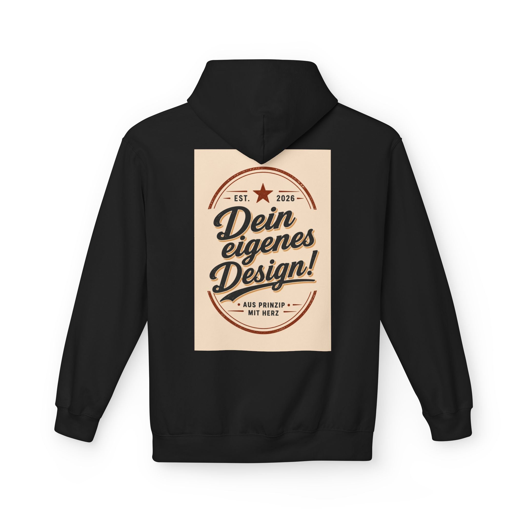 Hoodie — Custom Vintage Badge Design (Dein eigenes Design!)