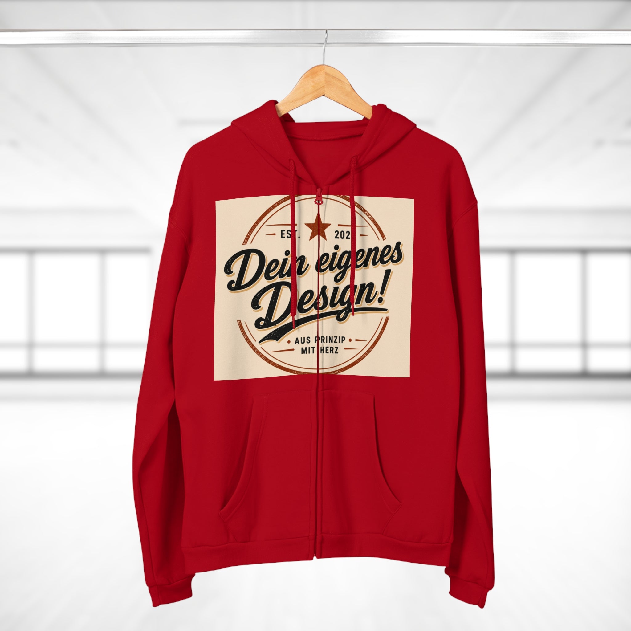Vintage Badge Zip Hoodie – "Dein eigenes Design!" Graphic