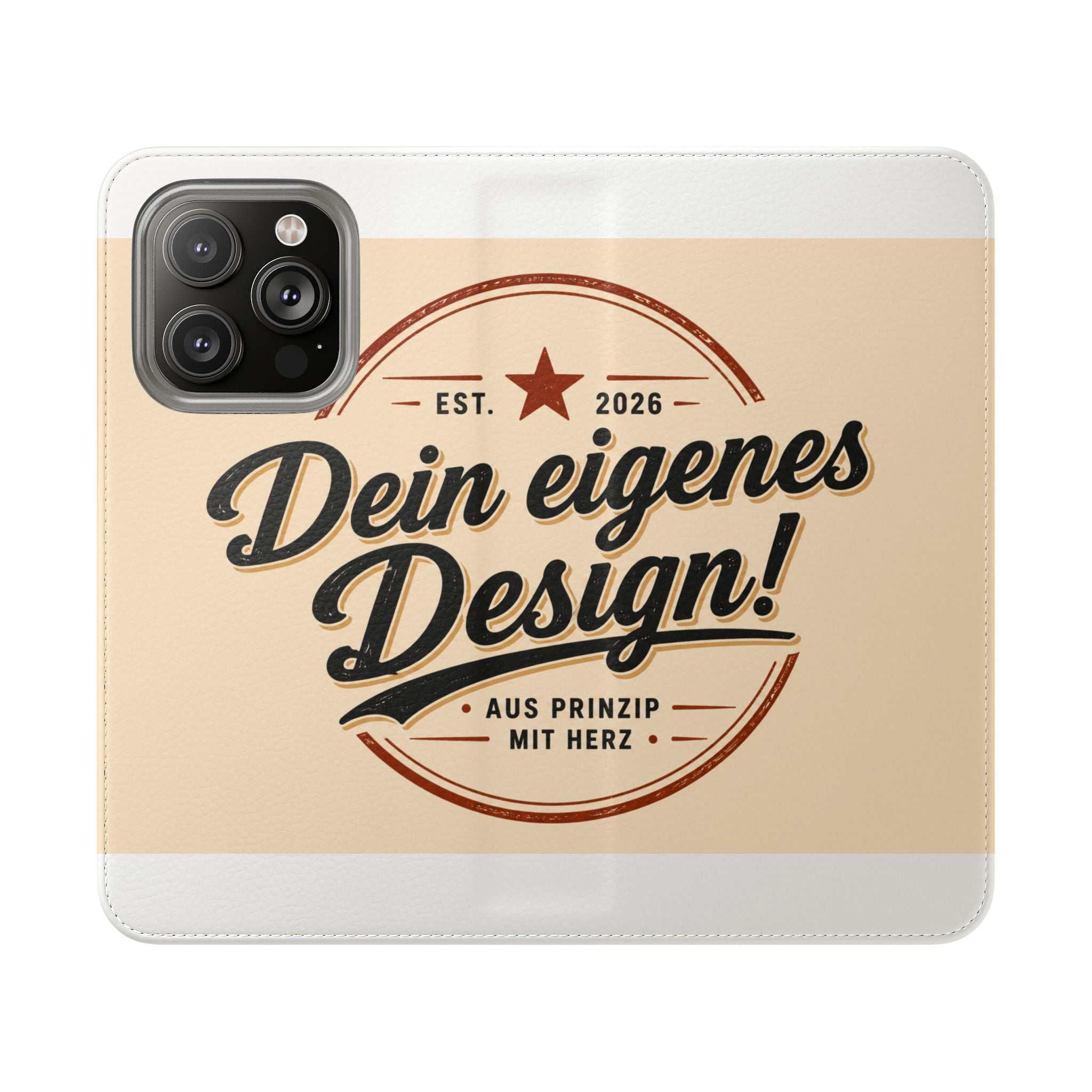 Flip Case Phone Wallet — "Dein eigenes Design!" Vintage Emblem