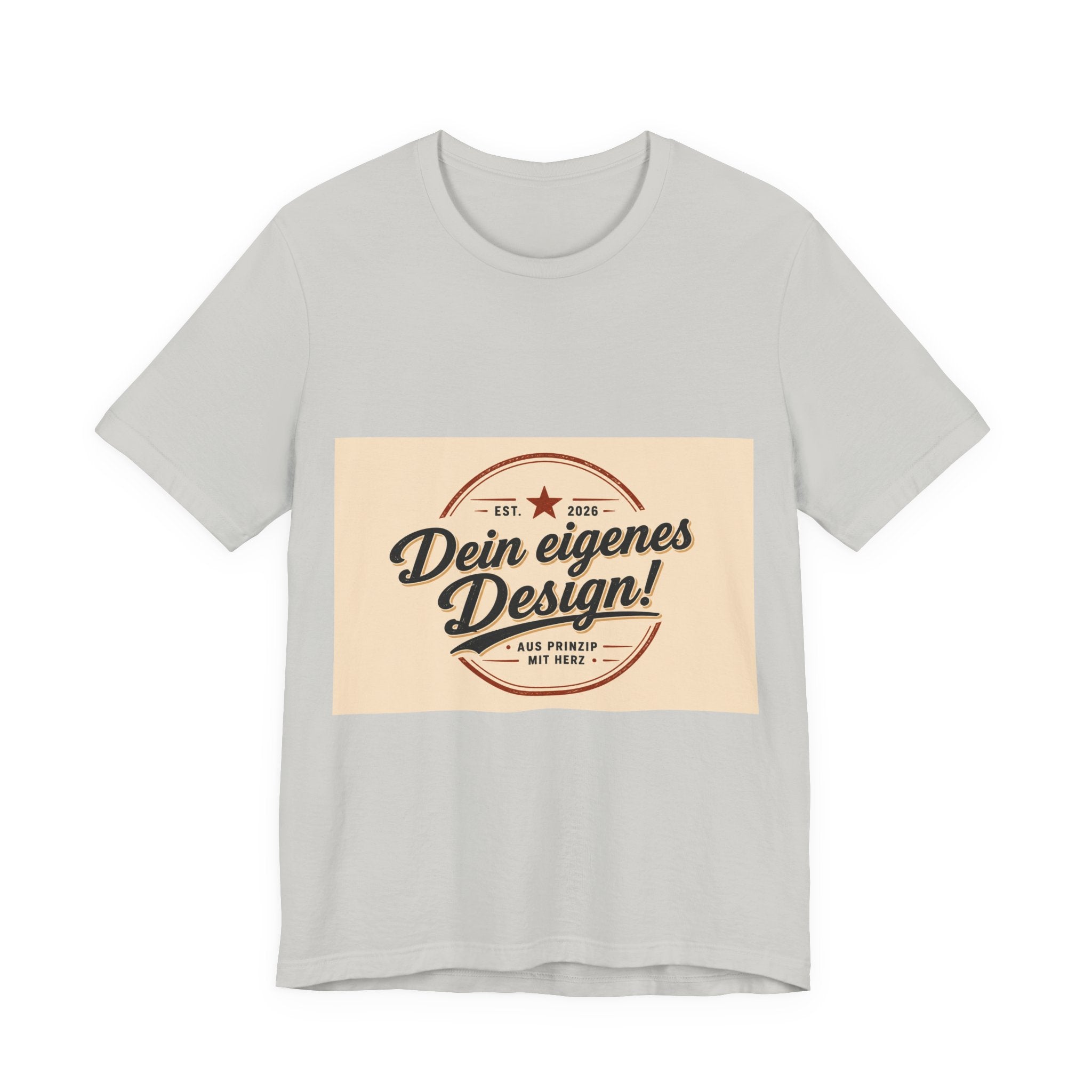 Custom Vintage Badge T-Shirt — "Dein eigenes Design" Personalized Tee