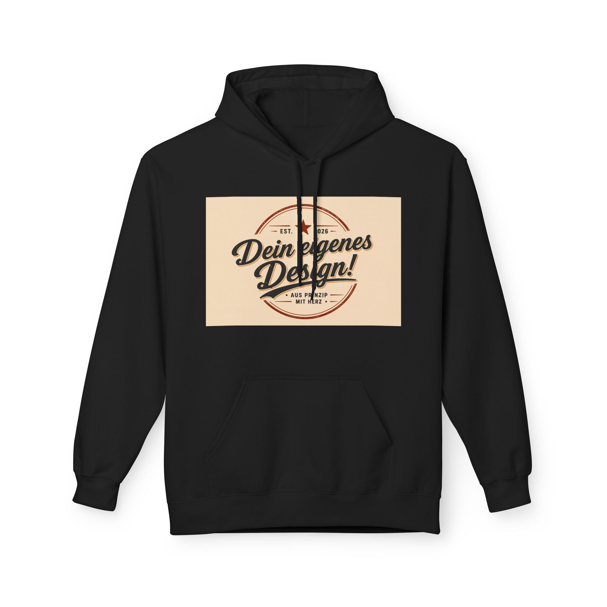 Hoodie — Custom Vintage Badge Design (Dein eigenes Design!)