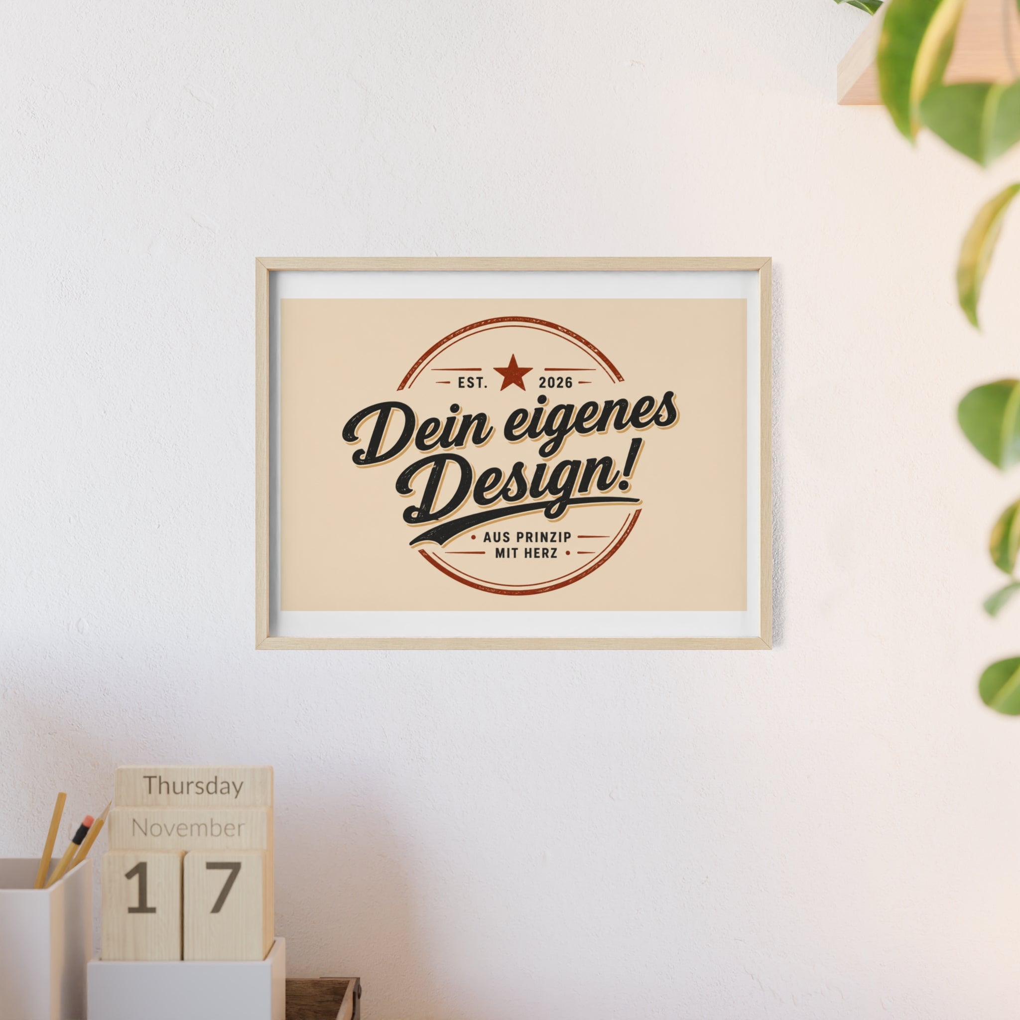 Framed Poster – "Dein eigenes Design!" Custom Wooden Frame Wall Art