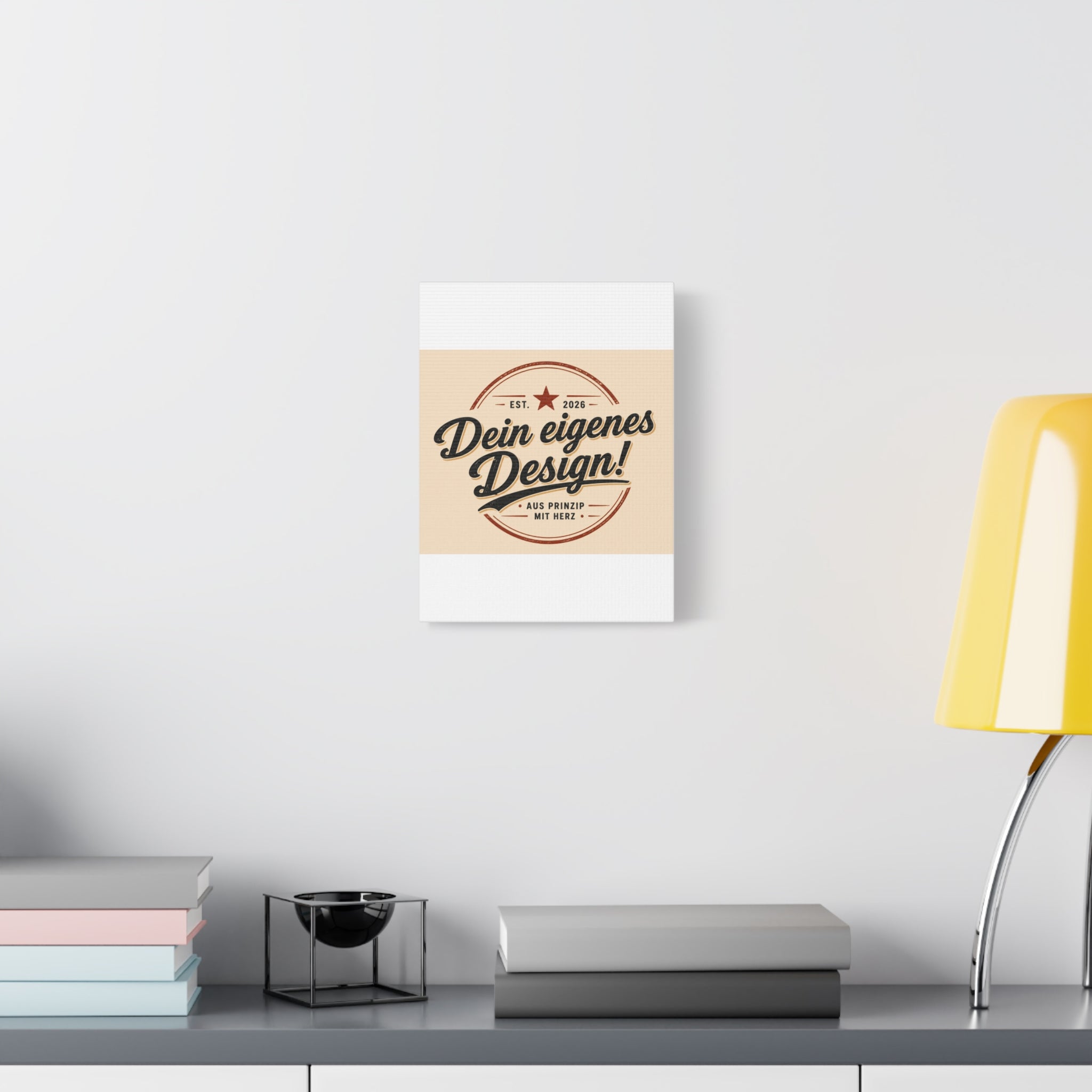 Matte Stretched Canvas - "Dein eigenes Design!" Vintage Badge Wall Art