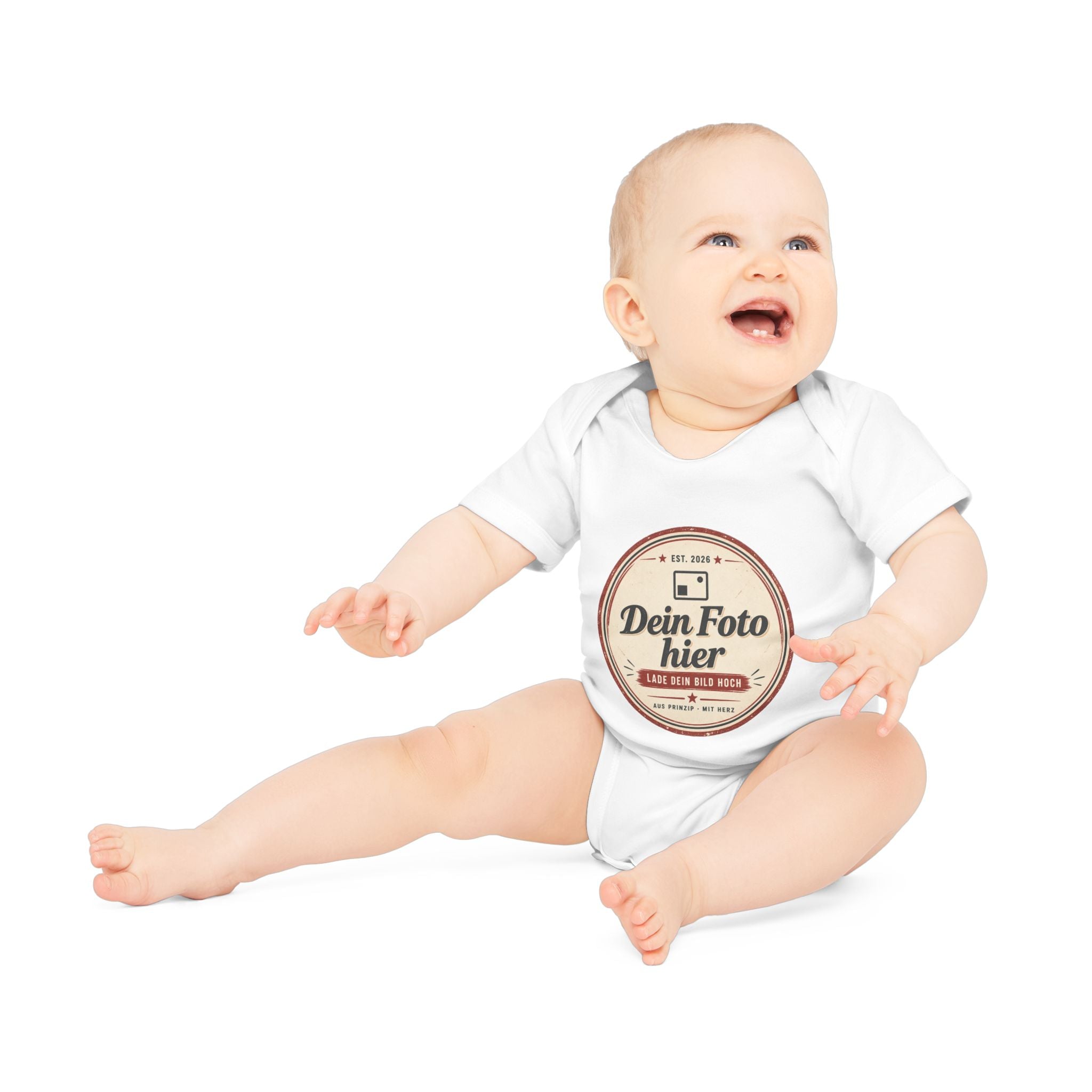 Personalised Organic Cotton Baby Bodysuit – Print your own design on a romper