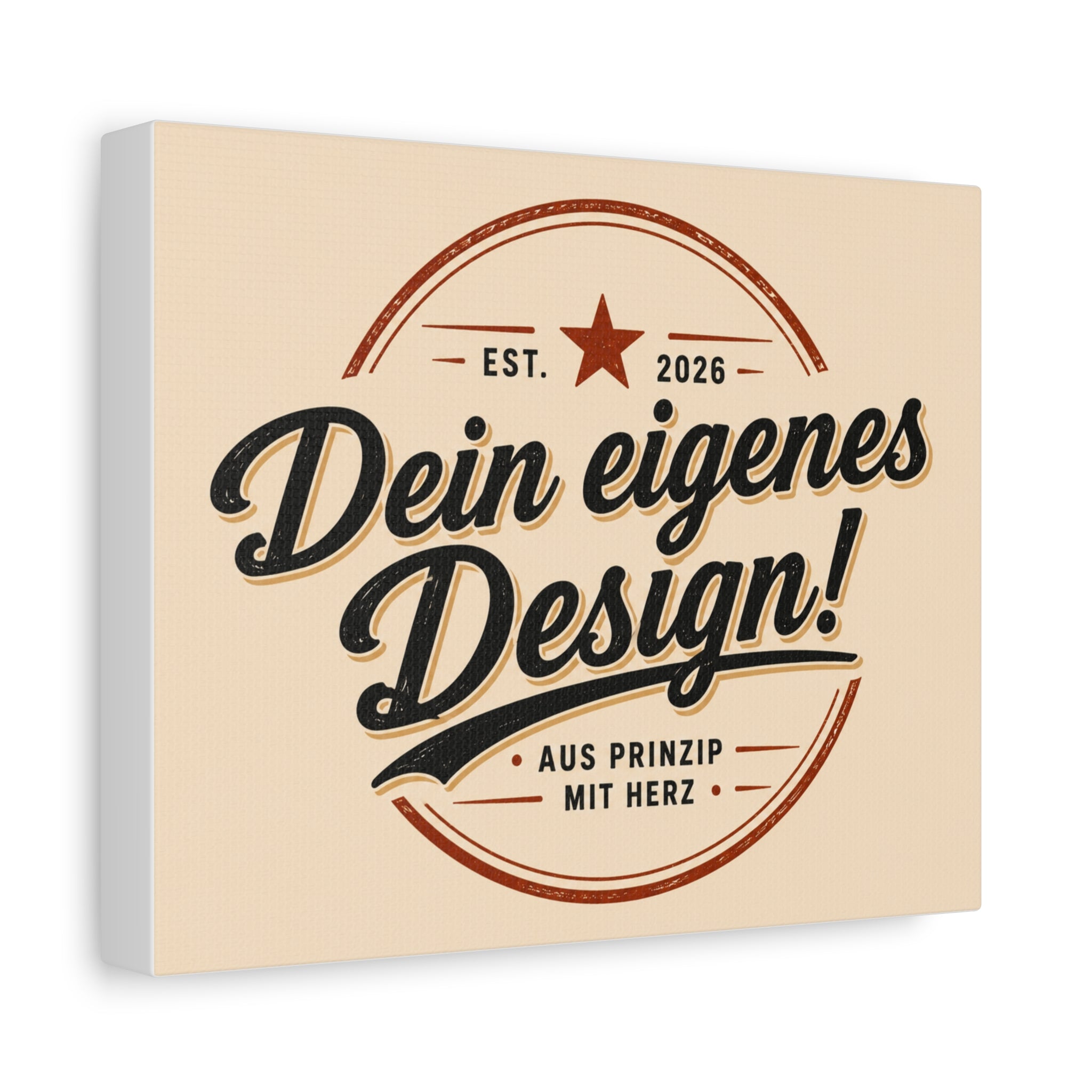 Matte Stretched Canvas - "Dein eigenes Design!" Vintage Badge Wall Art