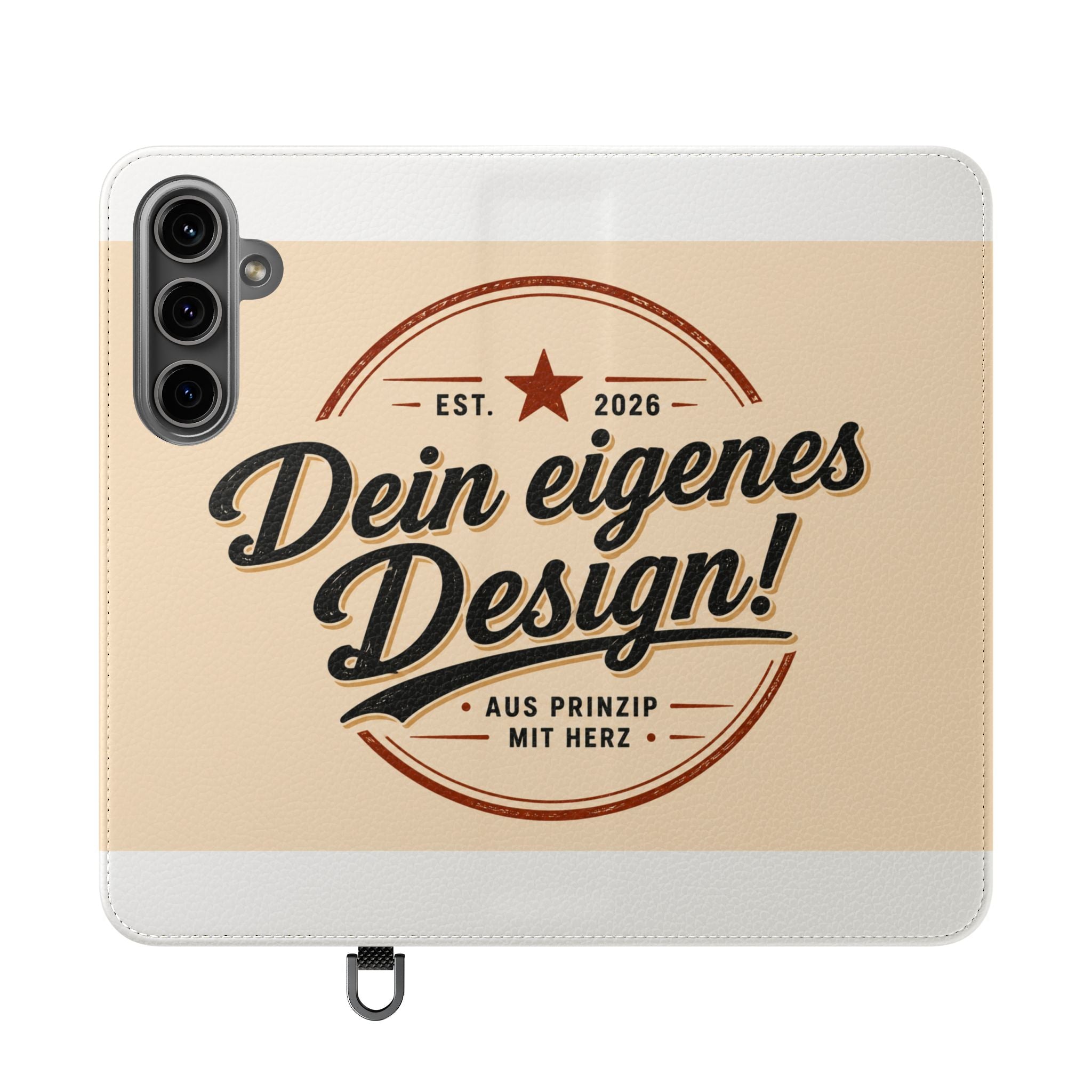 Flip Case Phone Wallet — "Dein eigenes Design!" Vintage Emblem