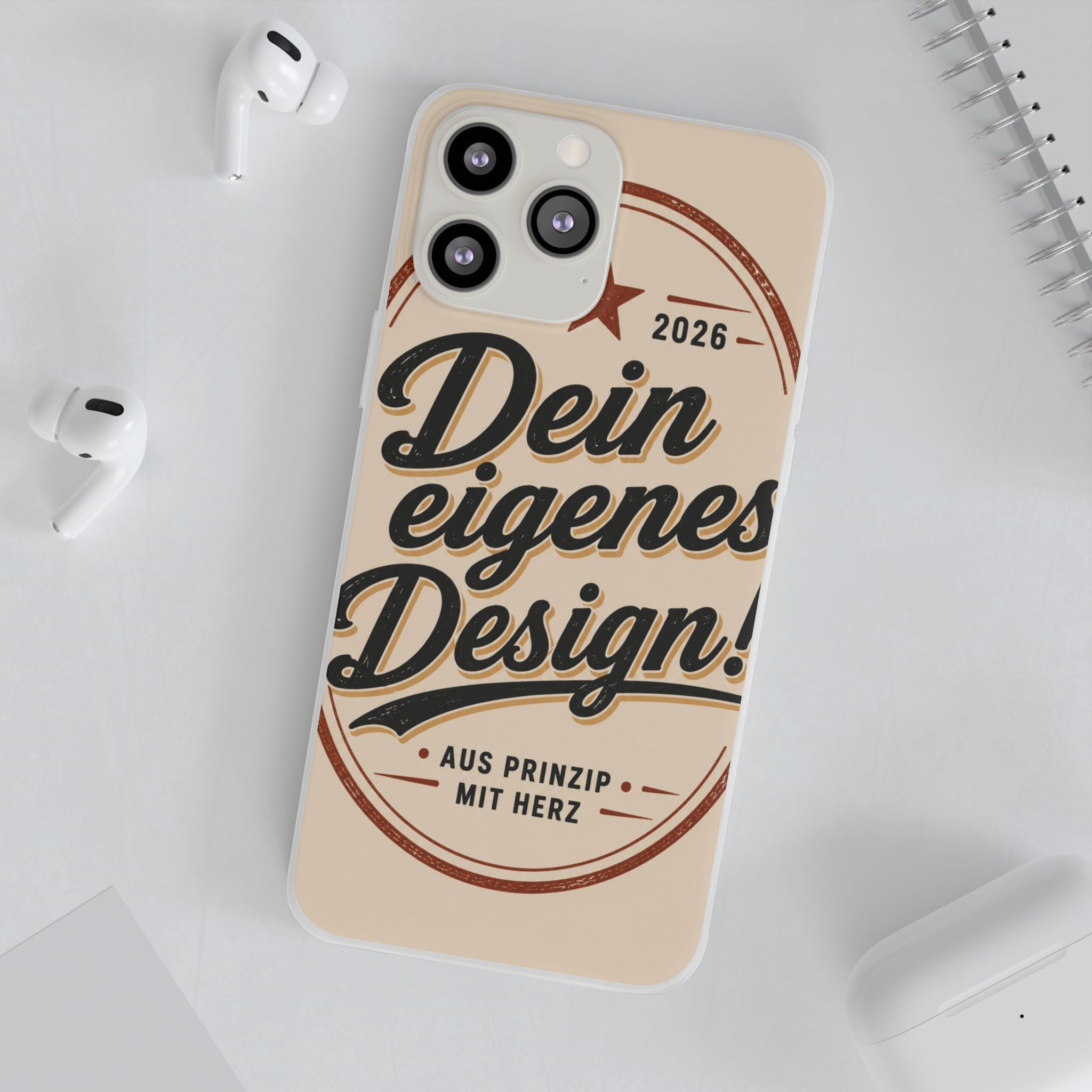 Phone Case — "Dein eigenes Design" Vintage Script Personalized Protective Case