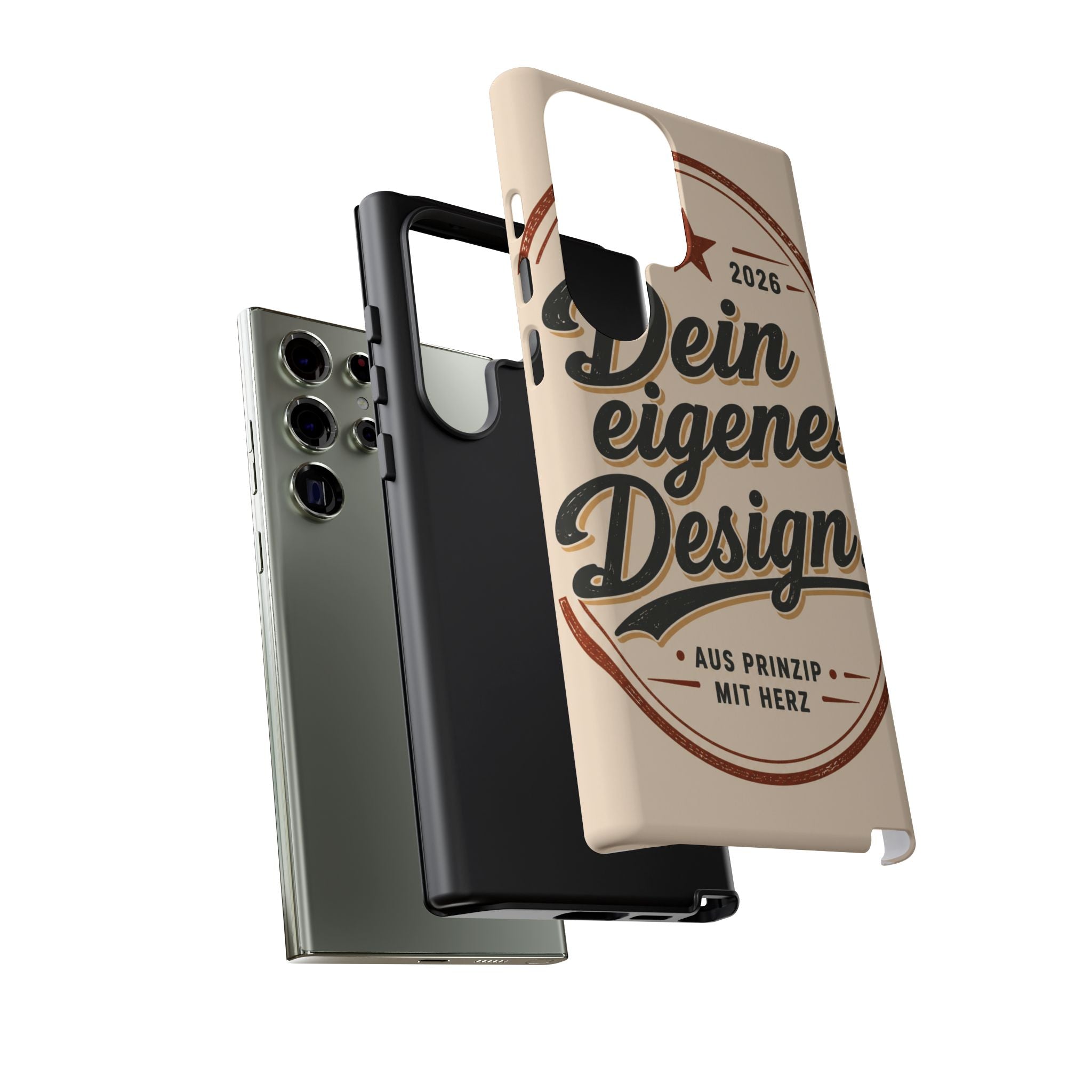 Custom Tough Phone Case — "Dein eigenes Design" Vintage Script Tough Case