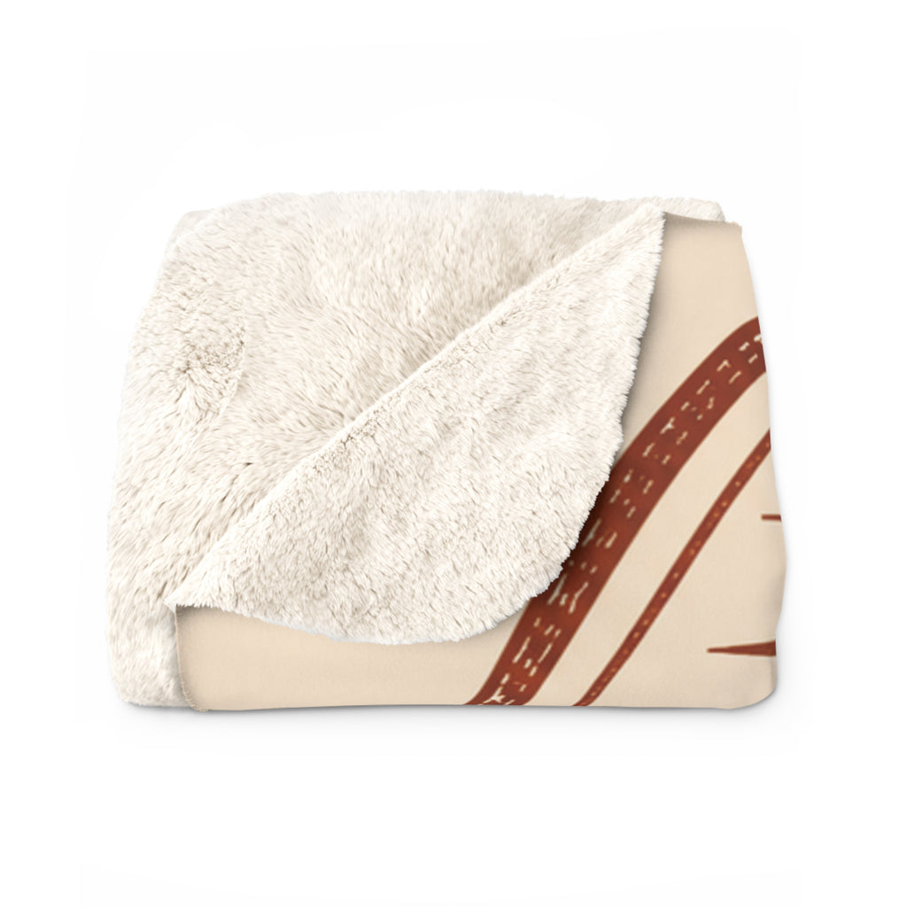 Sherpa Fleece Blanket – "Dein eigenes Design!" Retro Badge Cozy Throw