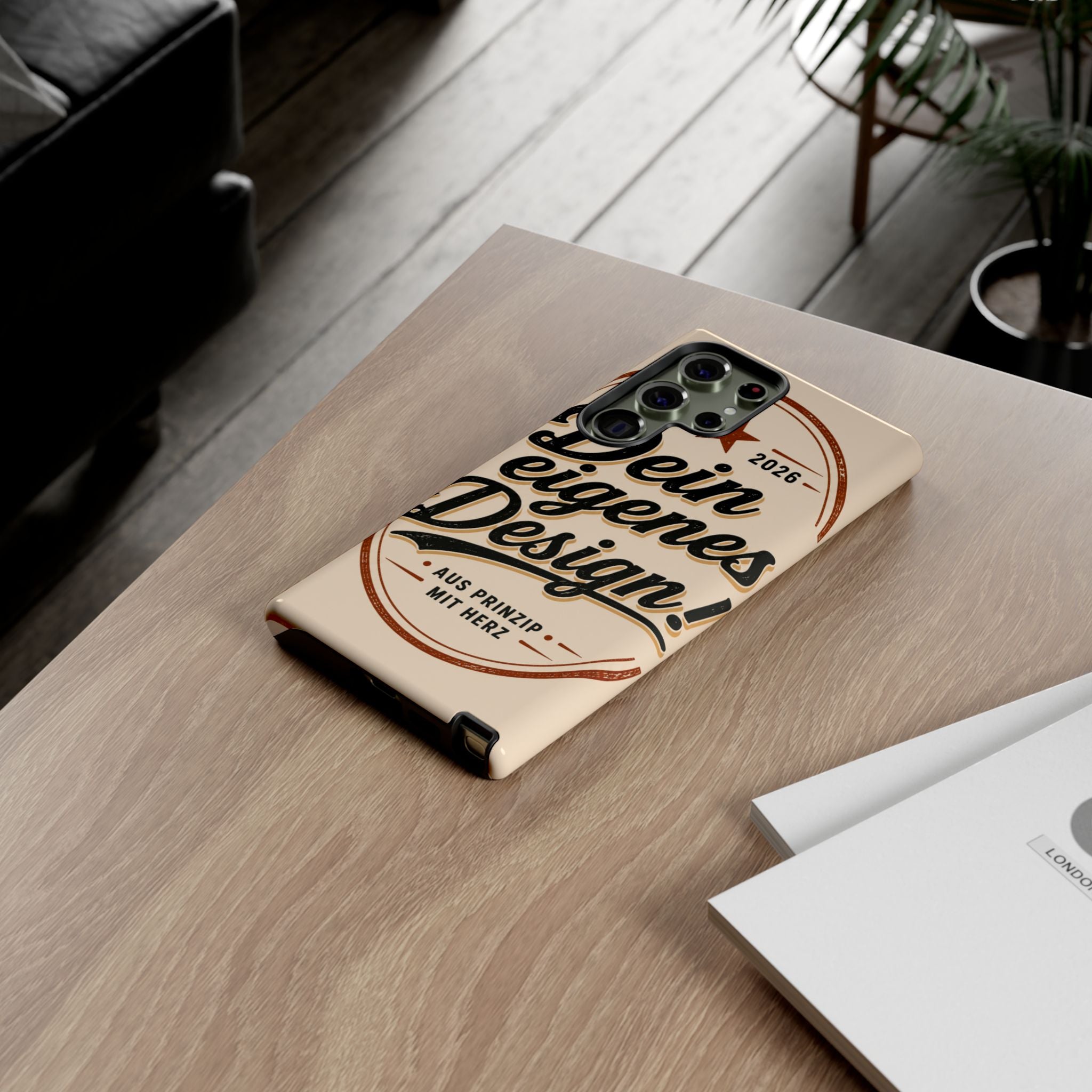 Custom Tough Phone Case — "Dein eigenes Design" Vintage Script Tough Case