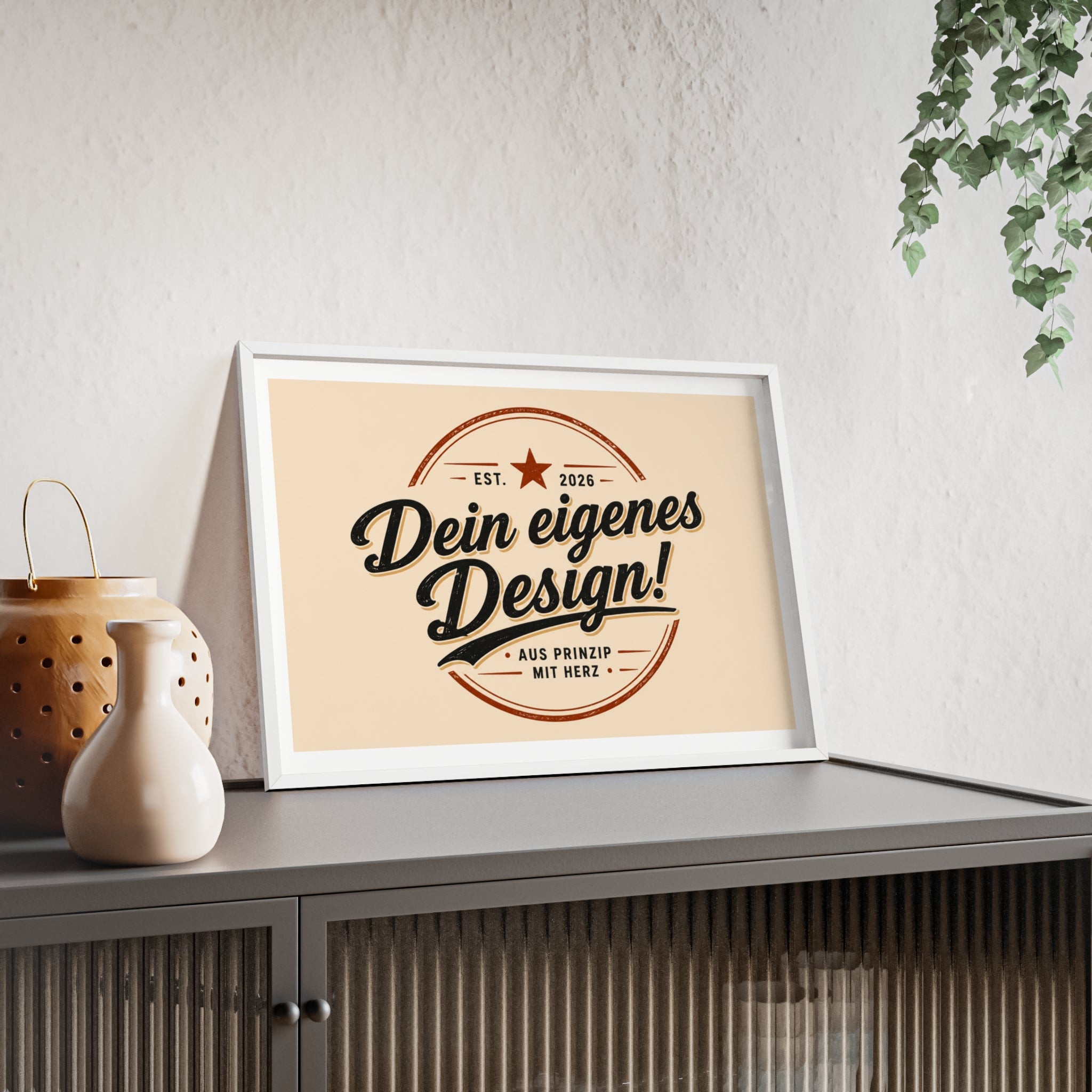 Framed Poster – "Dein eigenes Design!" Custom Wooden Frame Wall Art