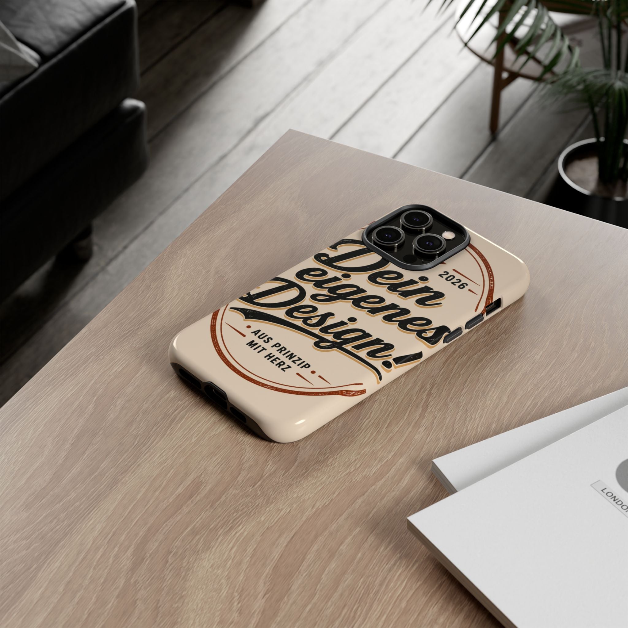 Custom Tough Phone Case — "Dein eigenes Design" Vintage Script Tough Case