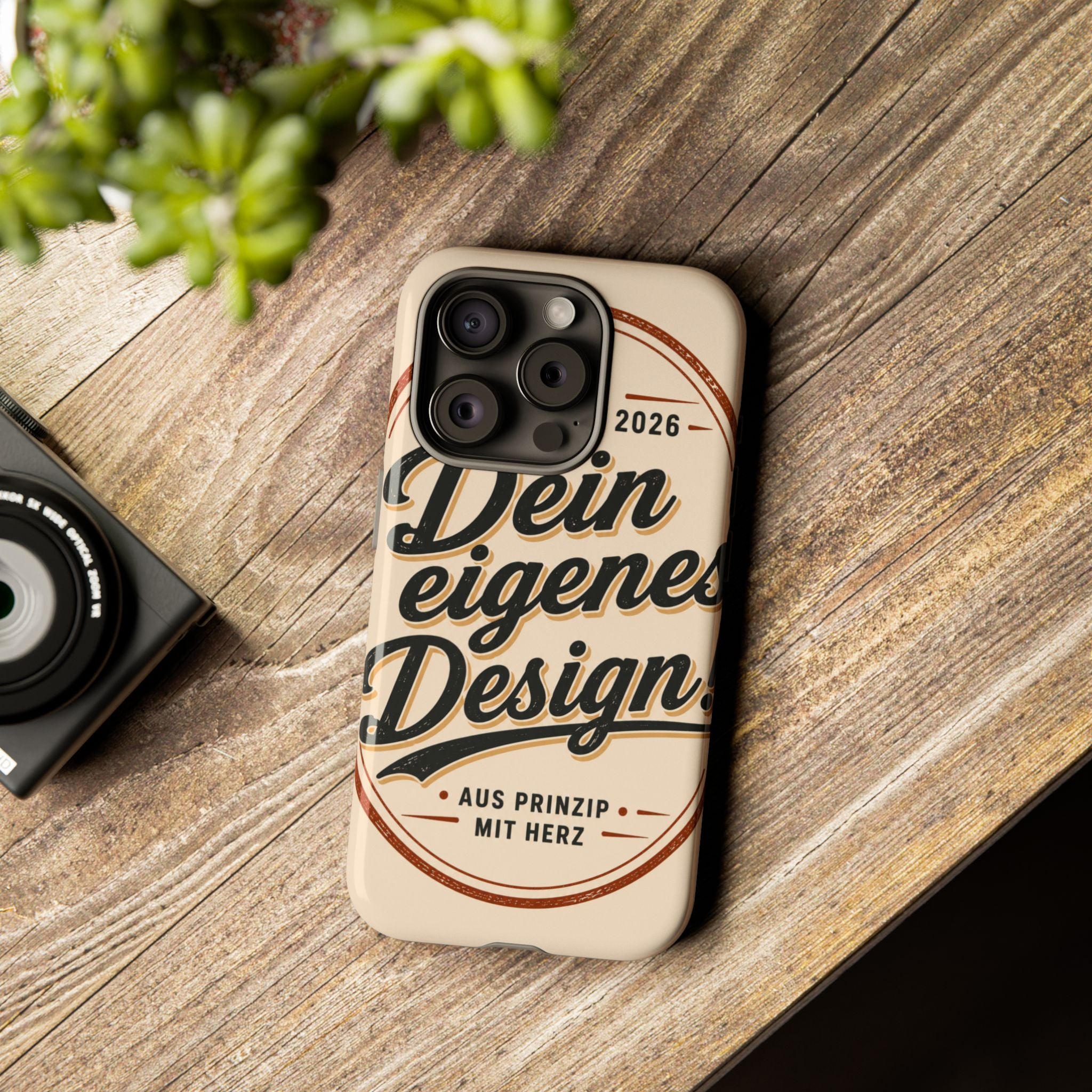 Custom Tough Phone Case — "Dein eigenes Design" Vintage Script Tough Case