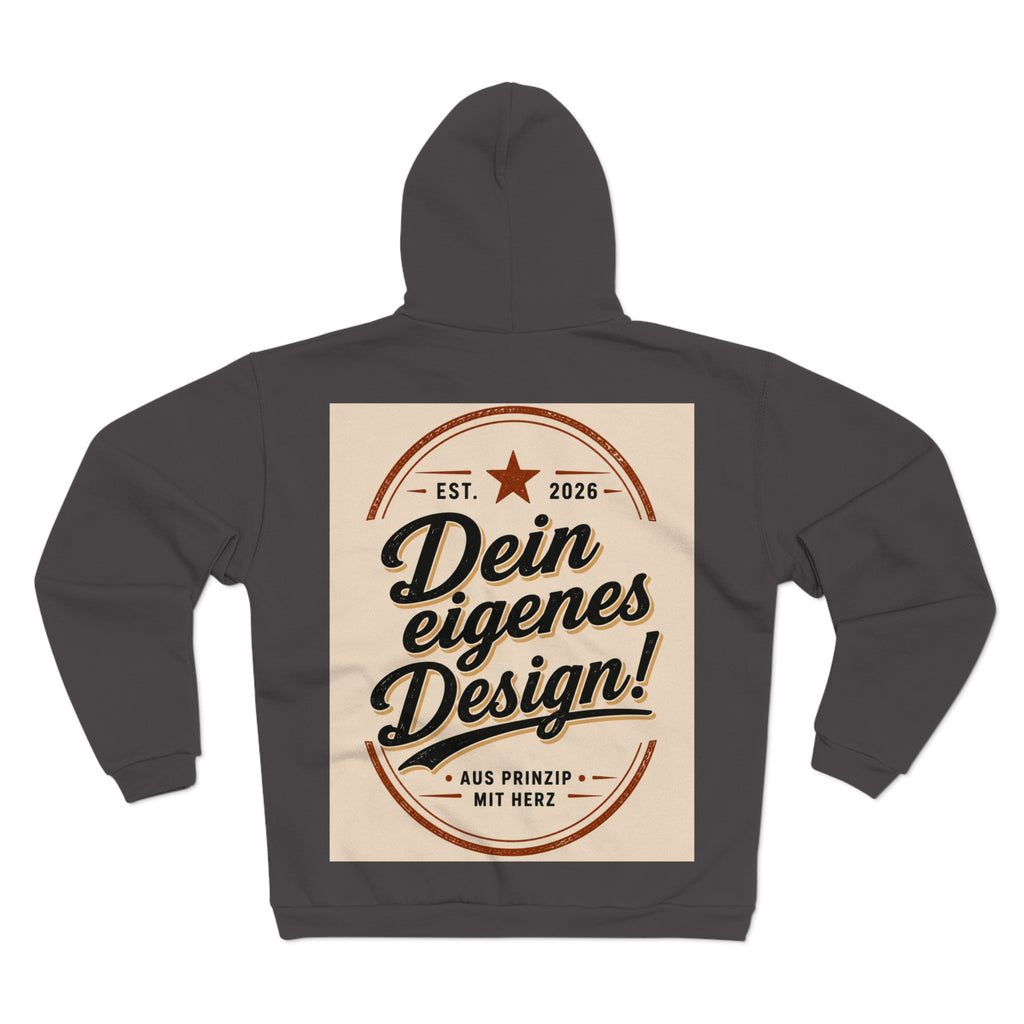 Vintage Badge Zip Hoodie – "Dein eigenes Design!" Graphic