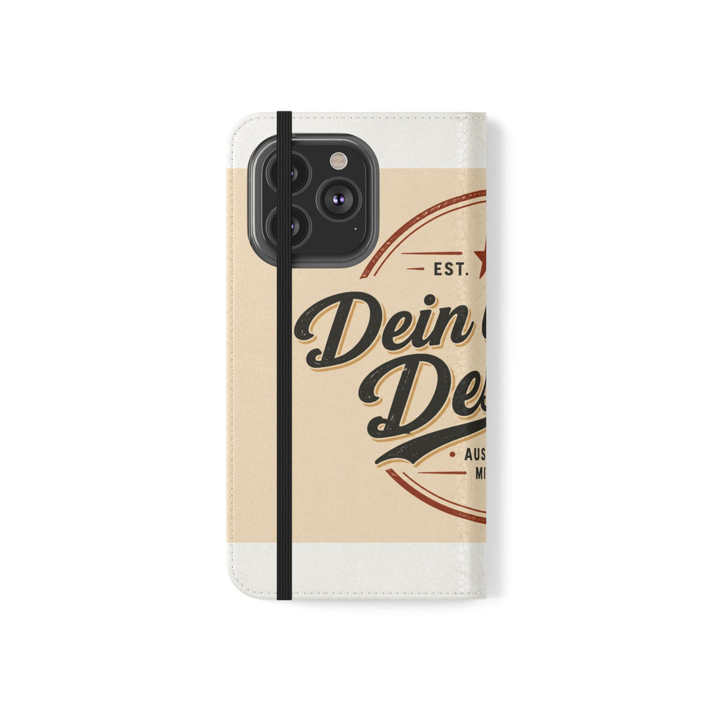 Flip Case Phone Wallet — "Dein eigenes Design!" Vintage Emblem