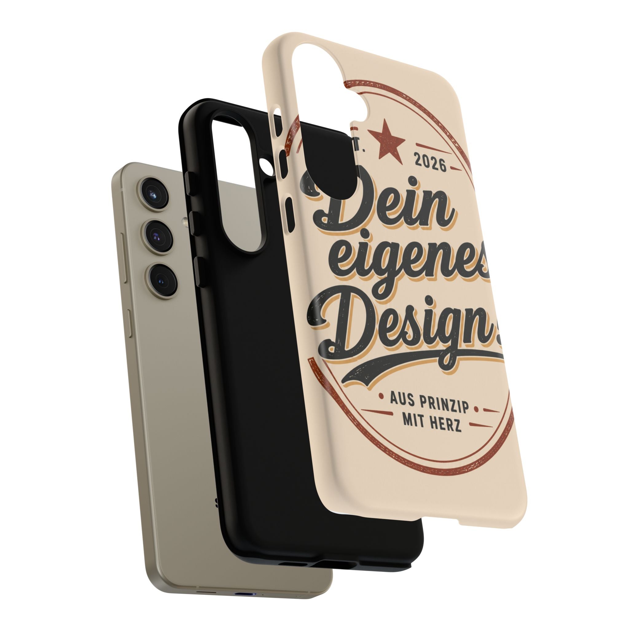 Custom Tough Phone Case — "Dein eigenes Design" Vintage Script Tough Case