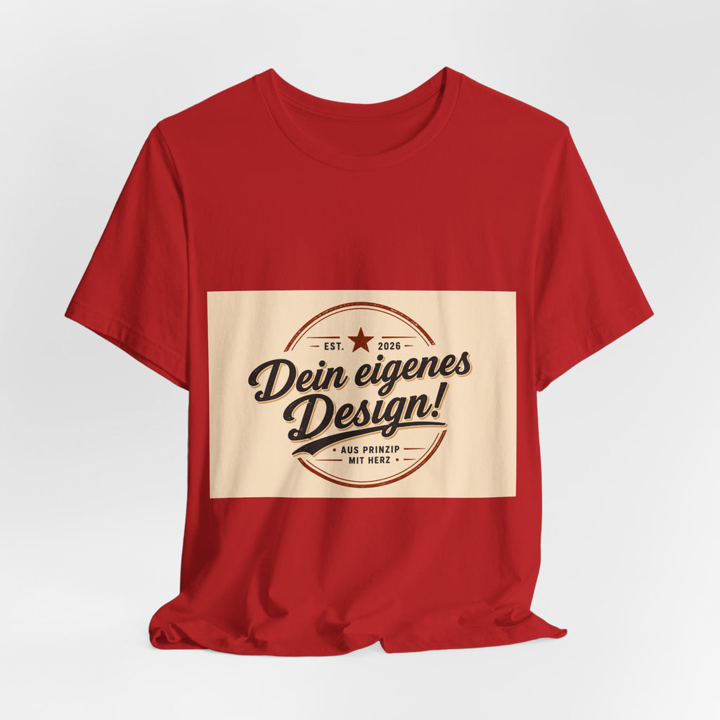 Custom Vintage Badge T-Shirt — "Dein eigenes Design" Personalized Tee