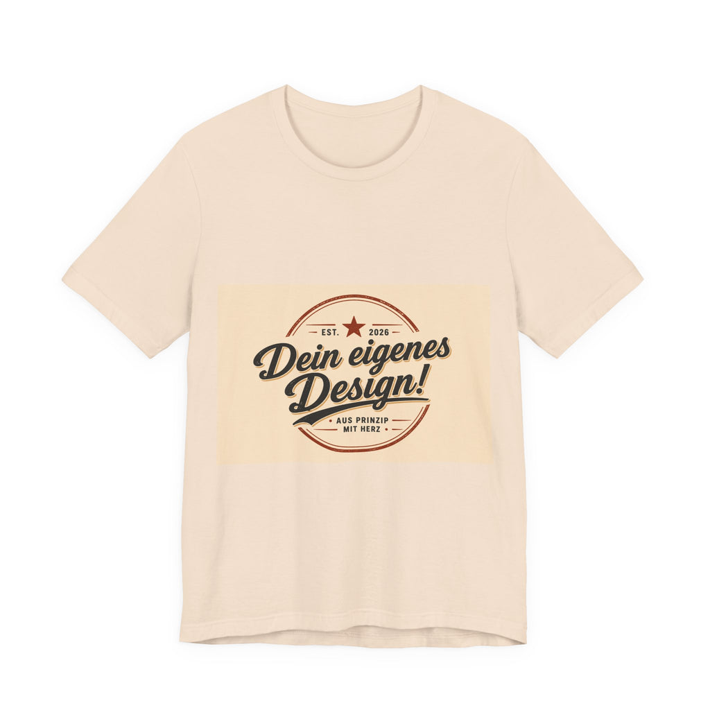 Custom Vintage Badge T-Shirt — "Dein eigenes Design" Personalized Tee
