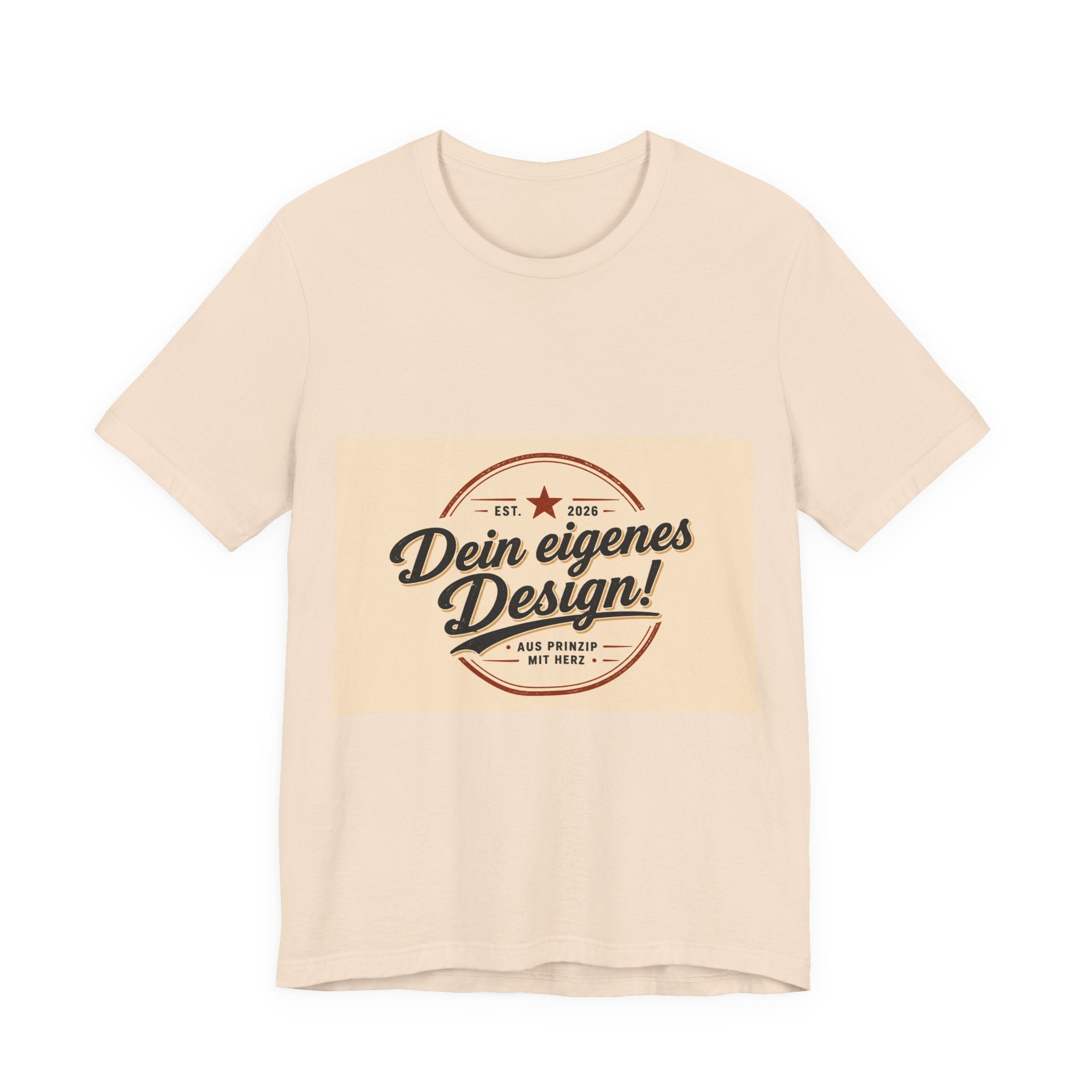Custom Vintage Badge T-Shirt — "Dein eigenes Design" Personalized Tee