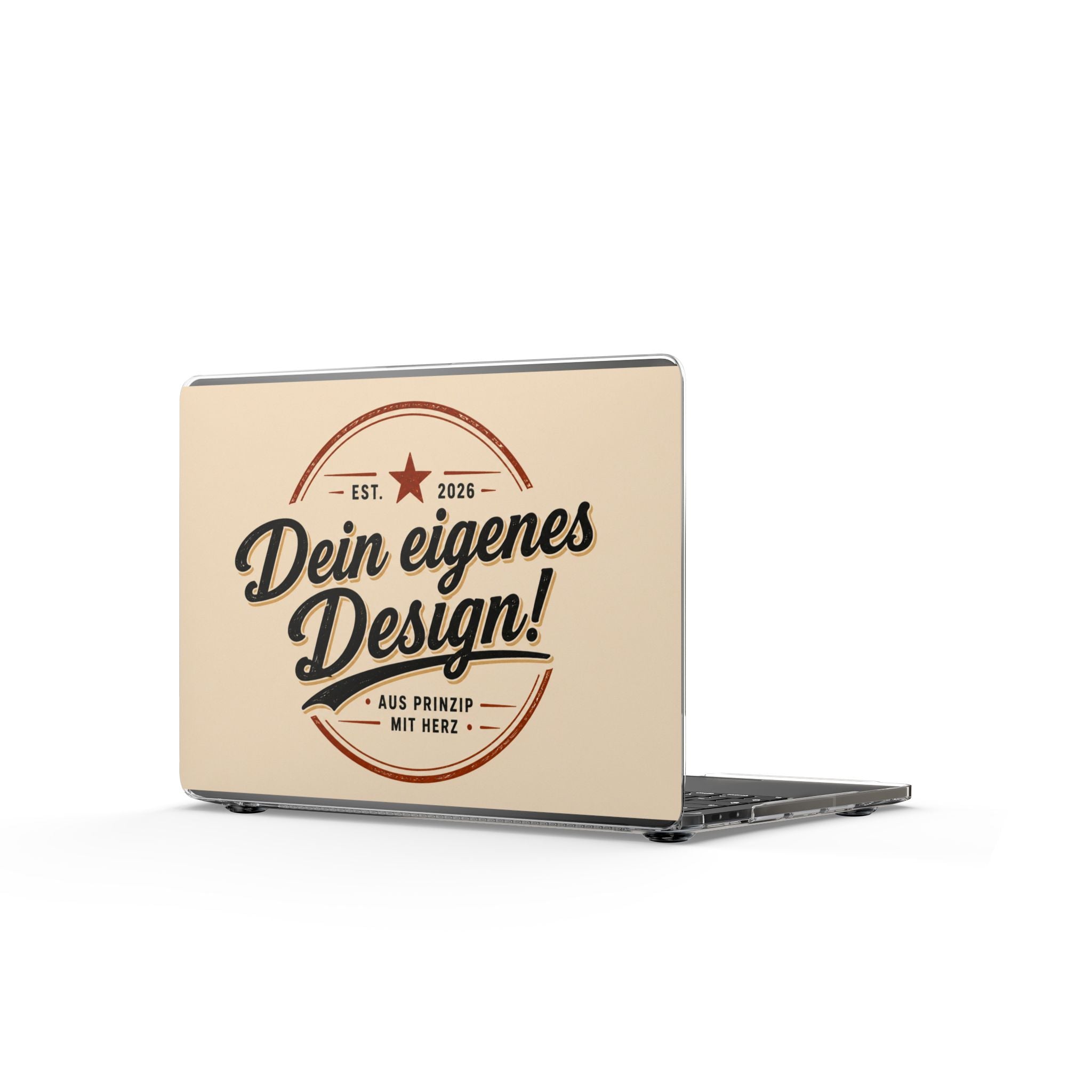 Clear MacBook Case — "Dein eigenes Design!" Customizable Vintage Badge Laptop Cover