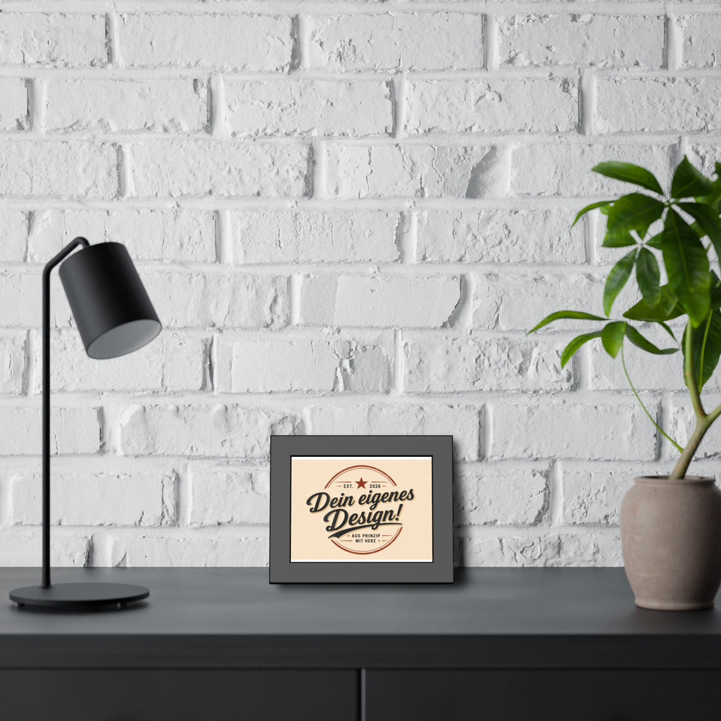 Framed Poster — Custom 'Dein eigenes Design!' Wall Art (Vintage Badge)