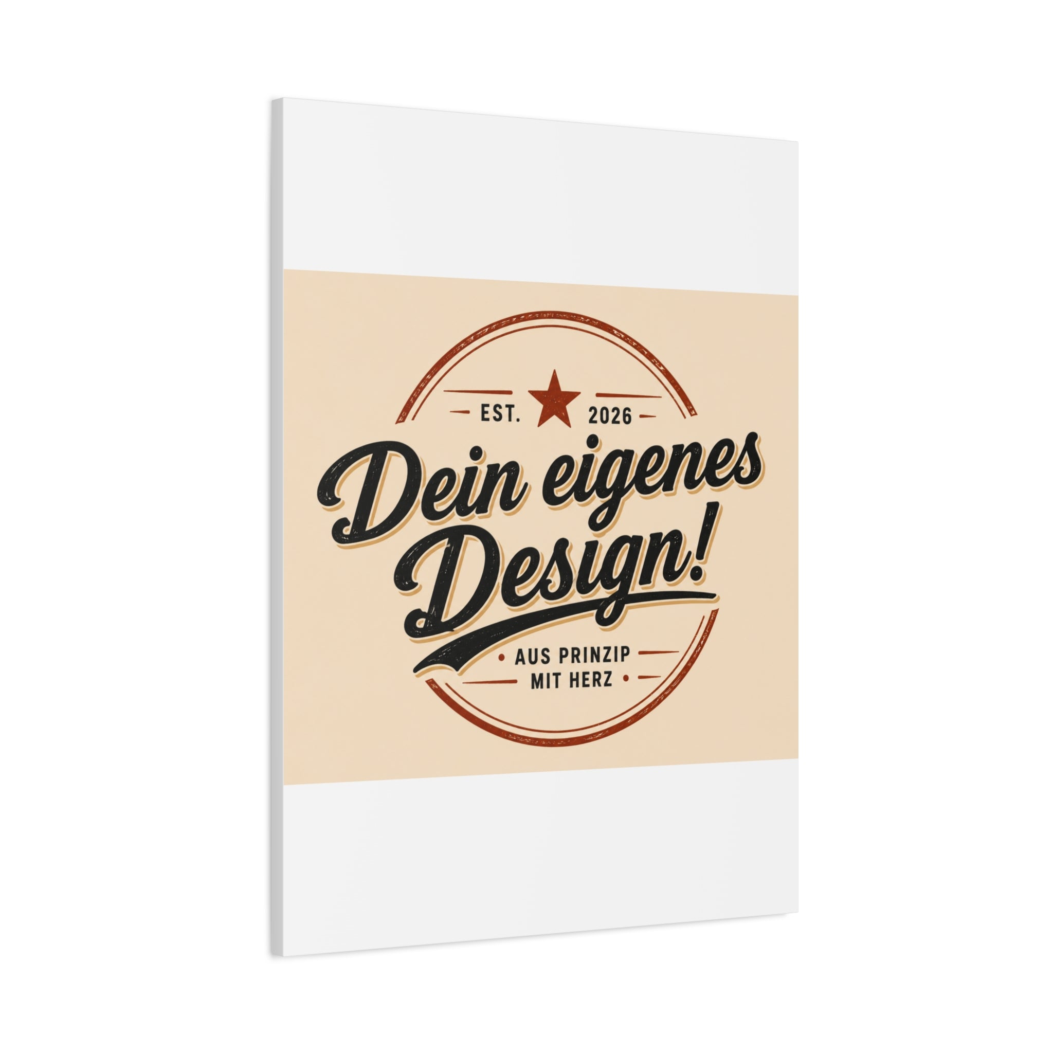 Matte Stretched Canvas - "Dein eigenes Design!" Vintage Badge Wall Art