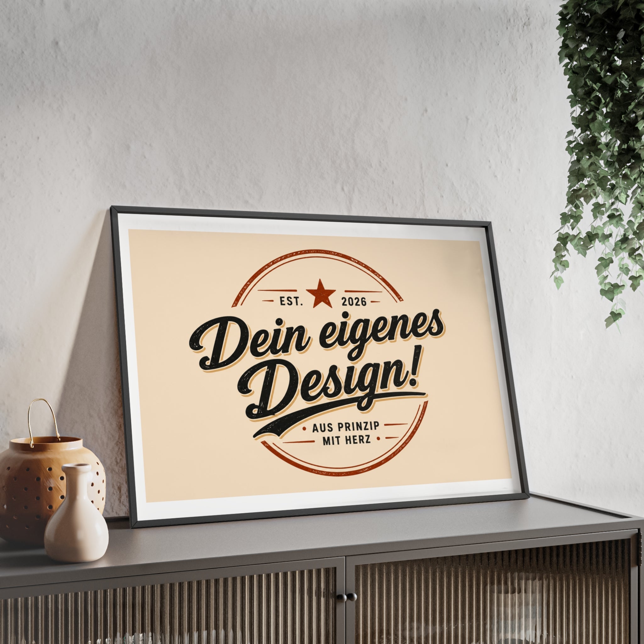 Framed Poster – "Dein eigenes Design!" Custom Wooden Frame Wall Art