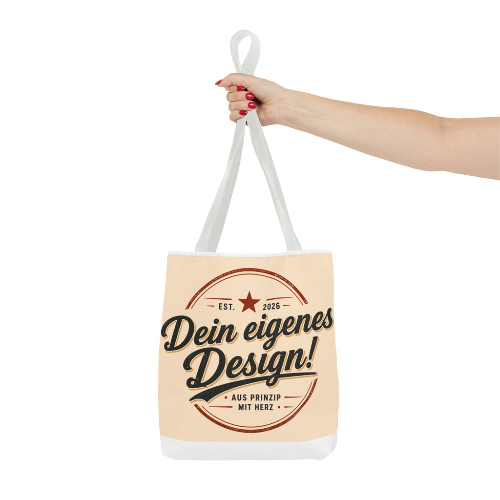 Custom Design Tote Bag — "Dein eigenes Design!" Vintage Emblem Canvas Shopper
