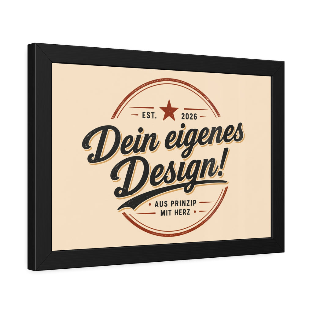Framed Poster — Custom 'Dein eigenes Design!' Wall Art (Vintage Badge)