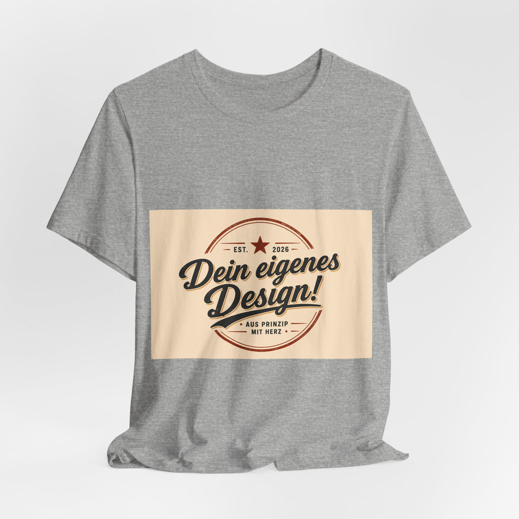 Custom Vintage Badge T-Shirt — "Dein eigenes Design" Personalized Tee