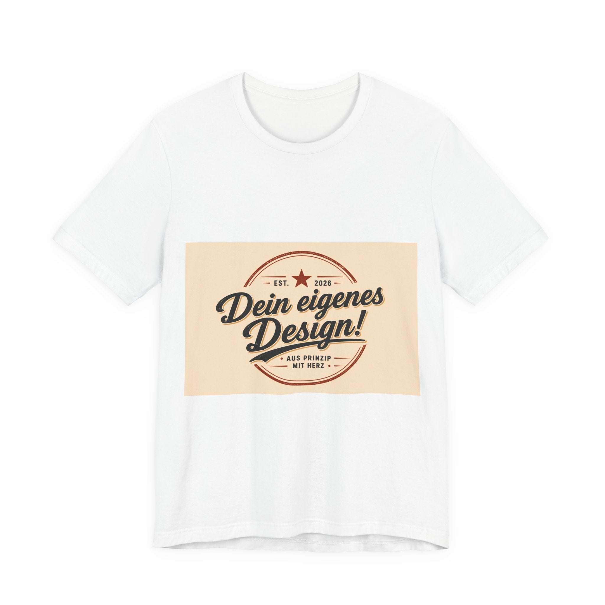 Custom Vintage Badge T-Shirt — "Dein eigenes Design" Personalized Tee