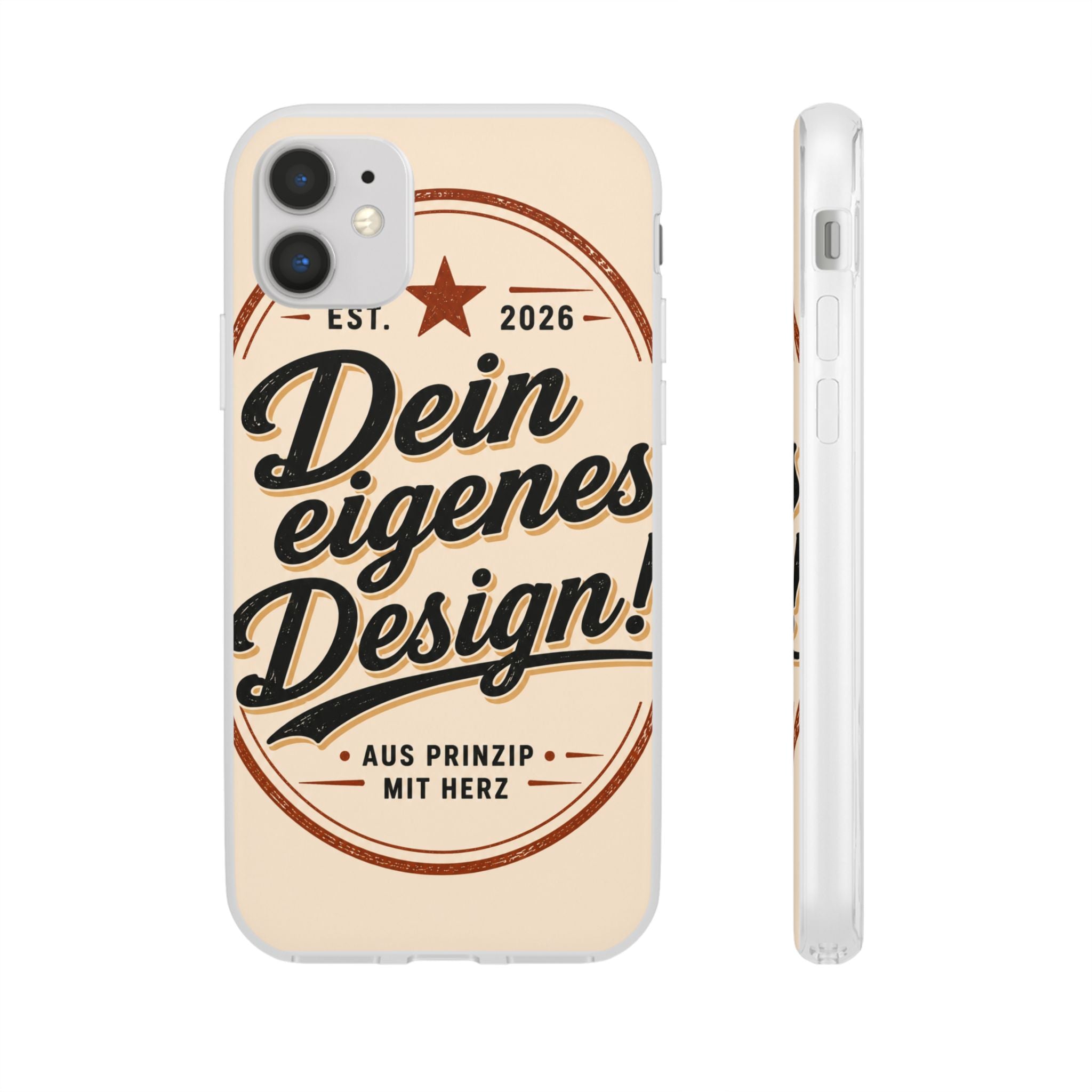 Phone Case — "Dein eigenes Design" Vintage Script Personalized Protective Case