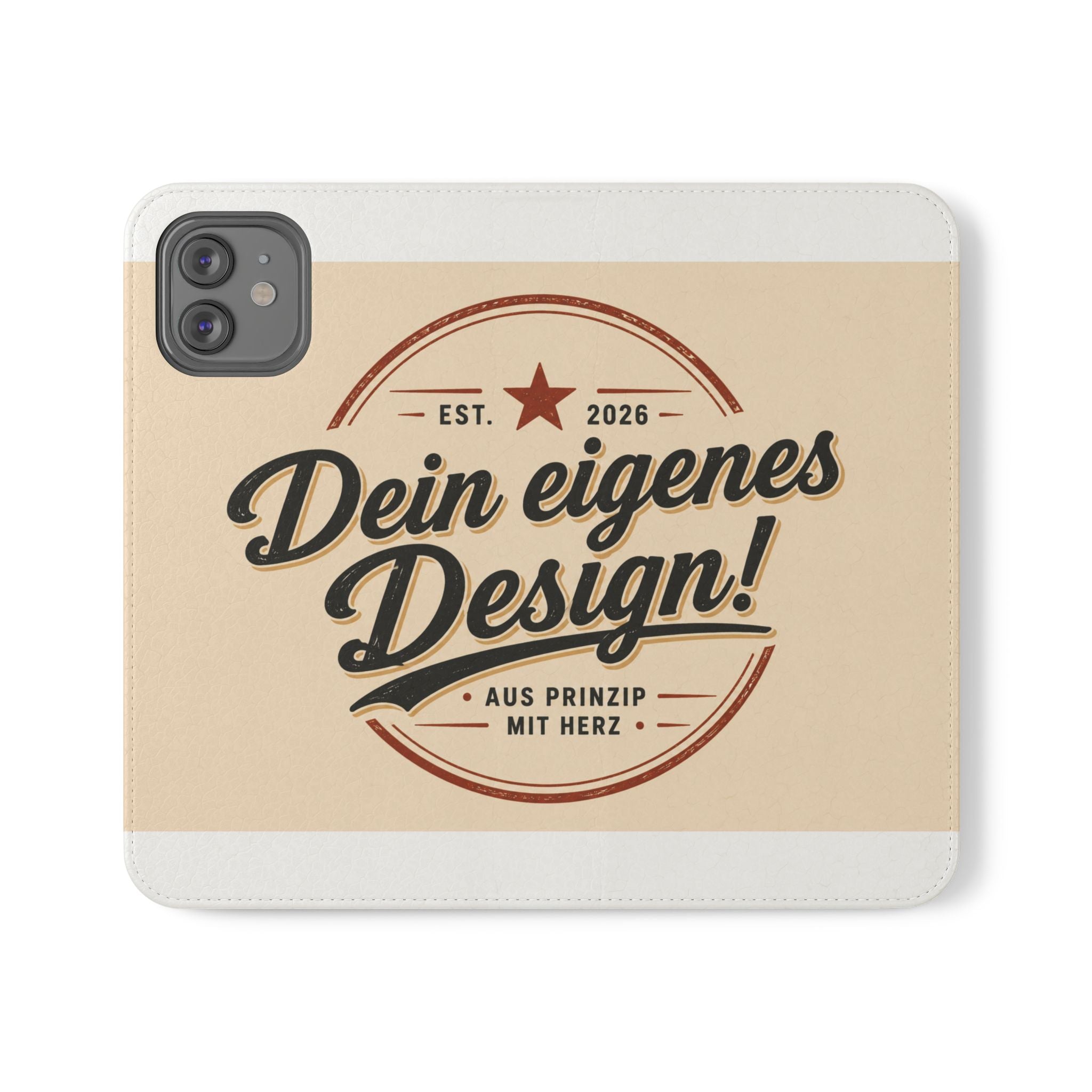 Flip Case Phone Wallet — "Dein eigenes Design!" Vintage Emblem