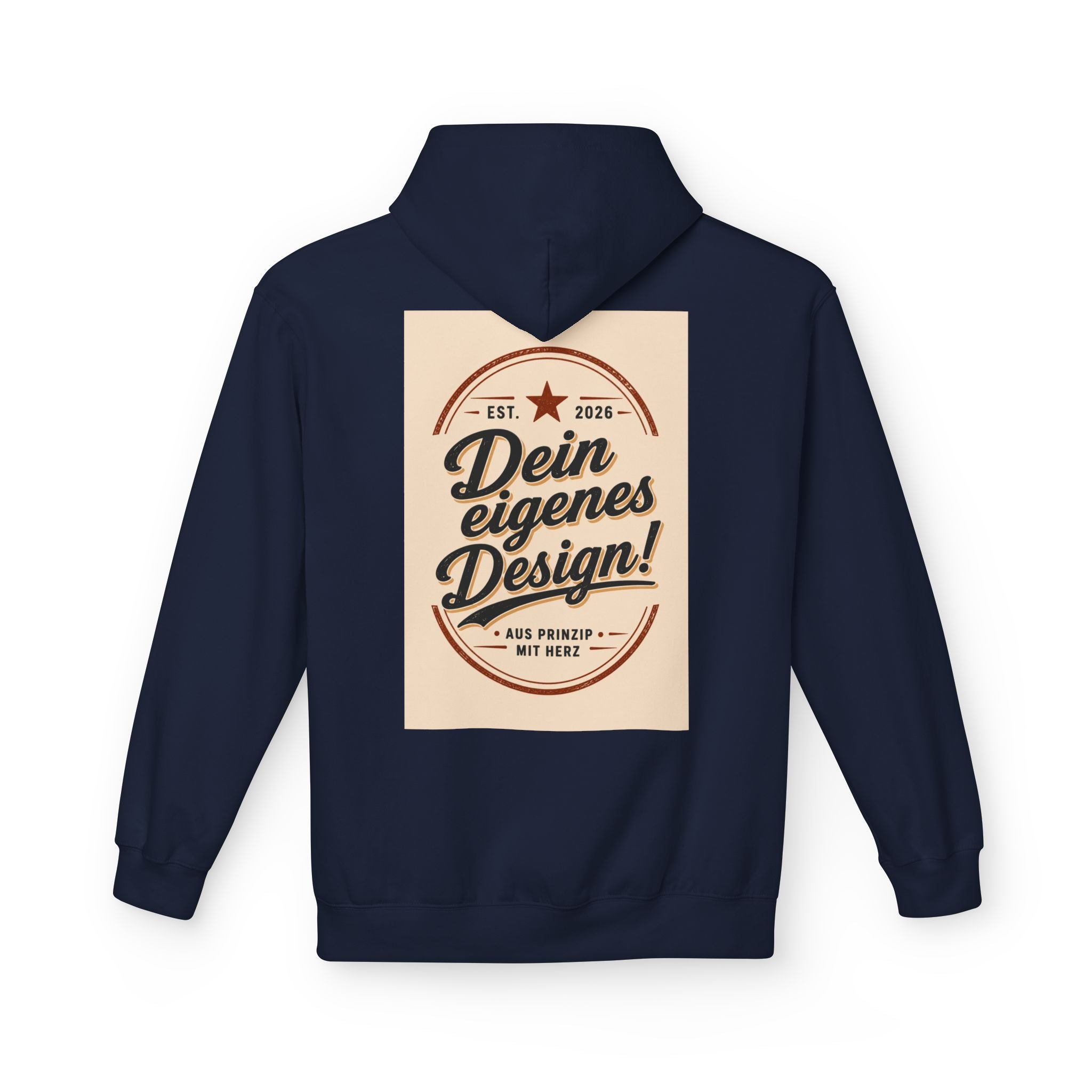 Hoodie — Custom Vintage Badge Design (Dein eigenes Design!)