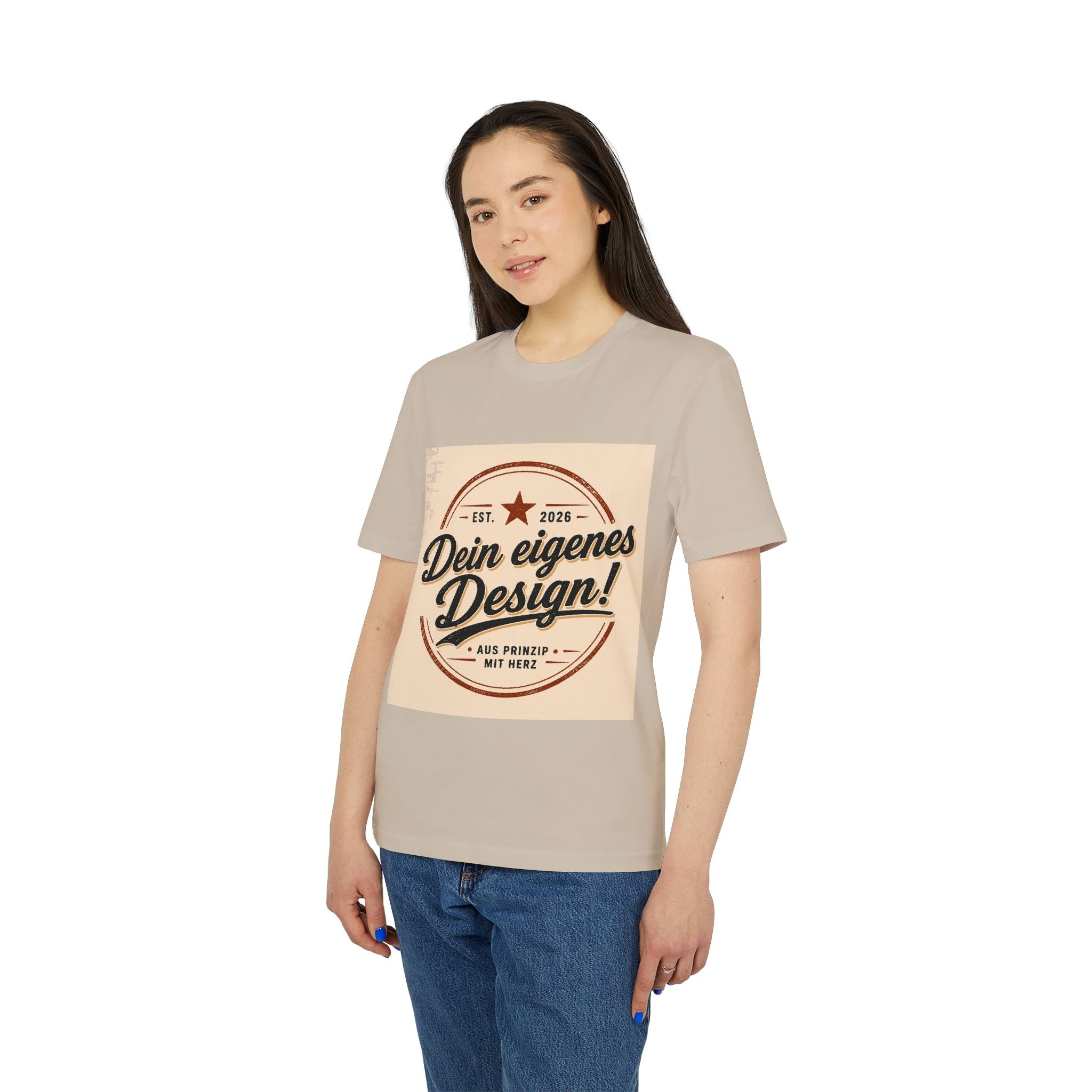 T-Shirt — Retro Stamp Design “Dein eigenes Design!” (Customizable Creator Tee)