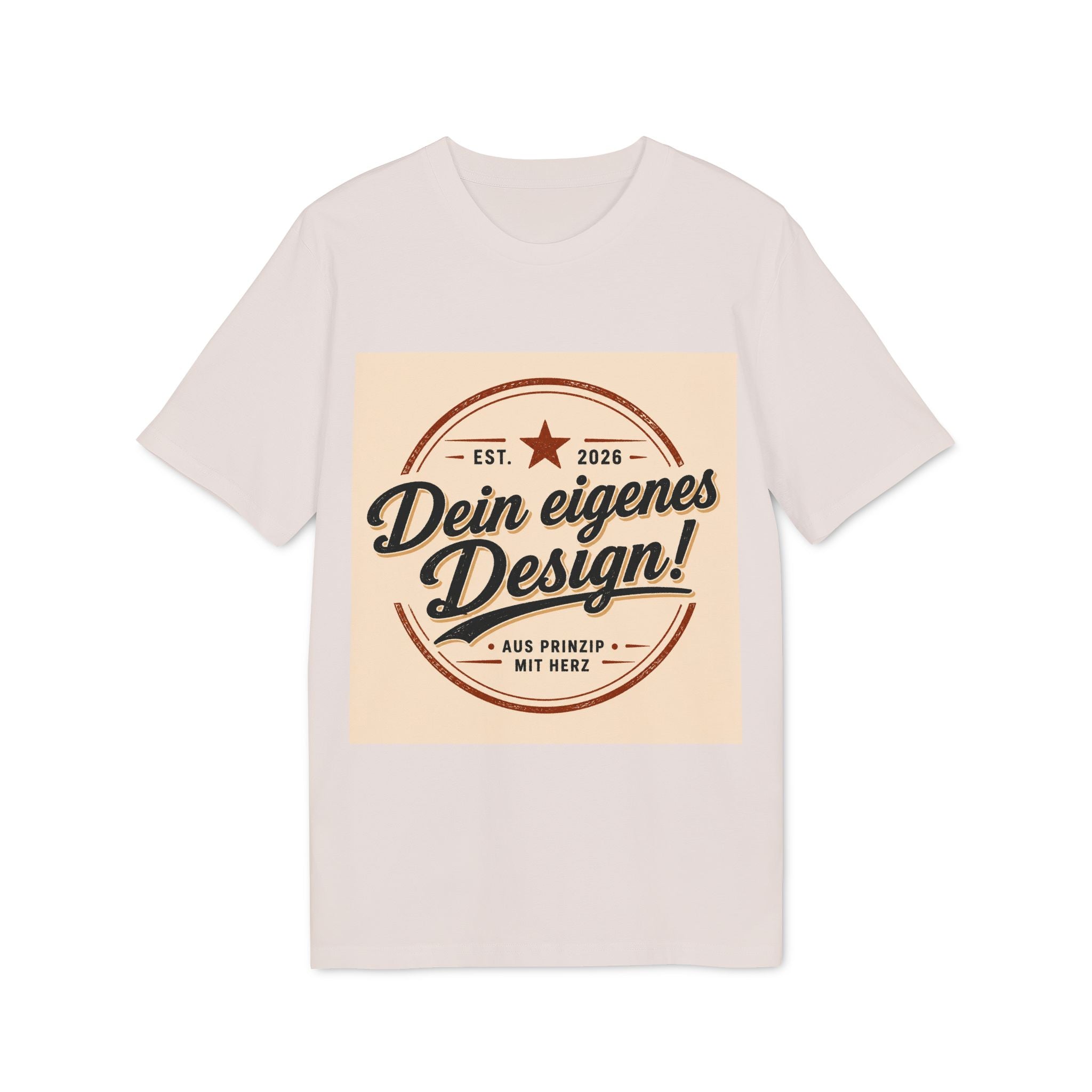T-Shirt — Retro Stamp Design “Dein eigenes Design!” (Customizable Creator Tee)
