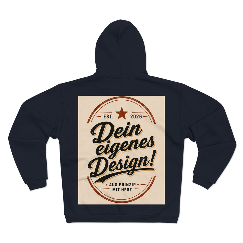 Vintage Badge Zip Hoodie – "Dein eigenes Design!" Graphic