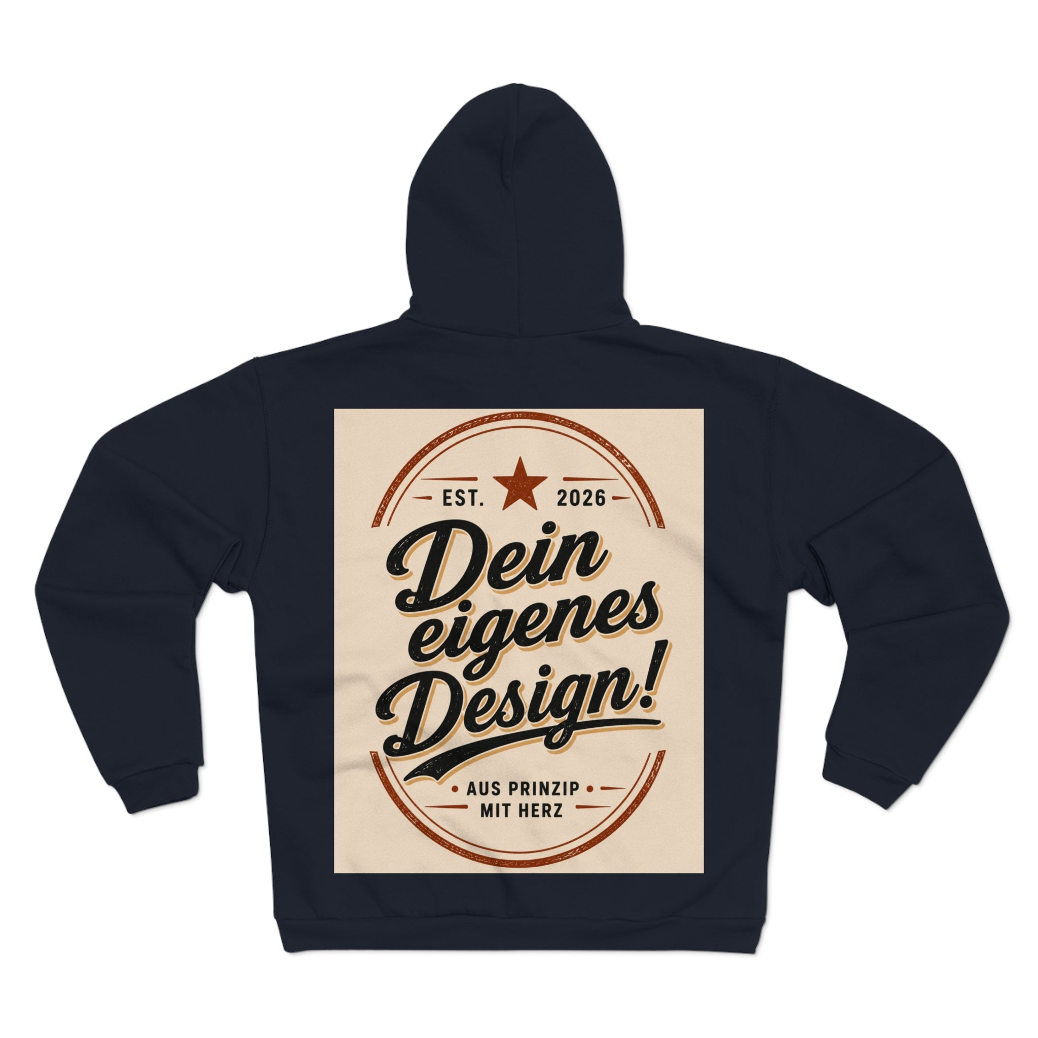 Vintage Badge Zip Hoodie – "Dein eigenes Design!" Graphic