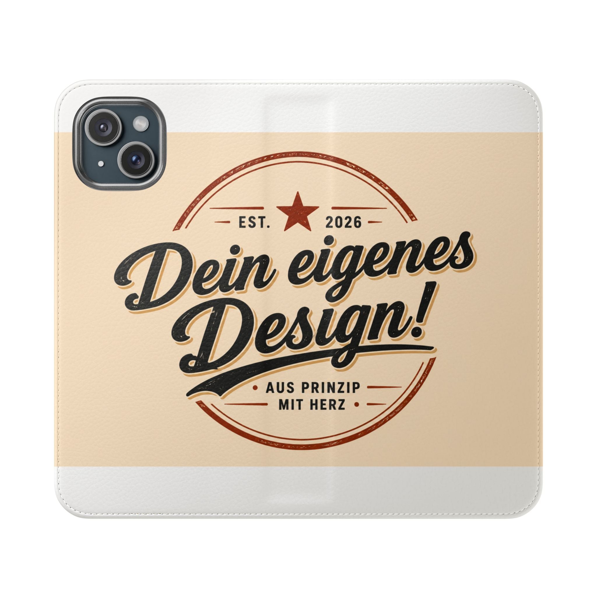 Flip Case Phone Wallet — "Dein eigenes Design!" Vintage Emblem