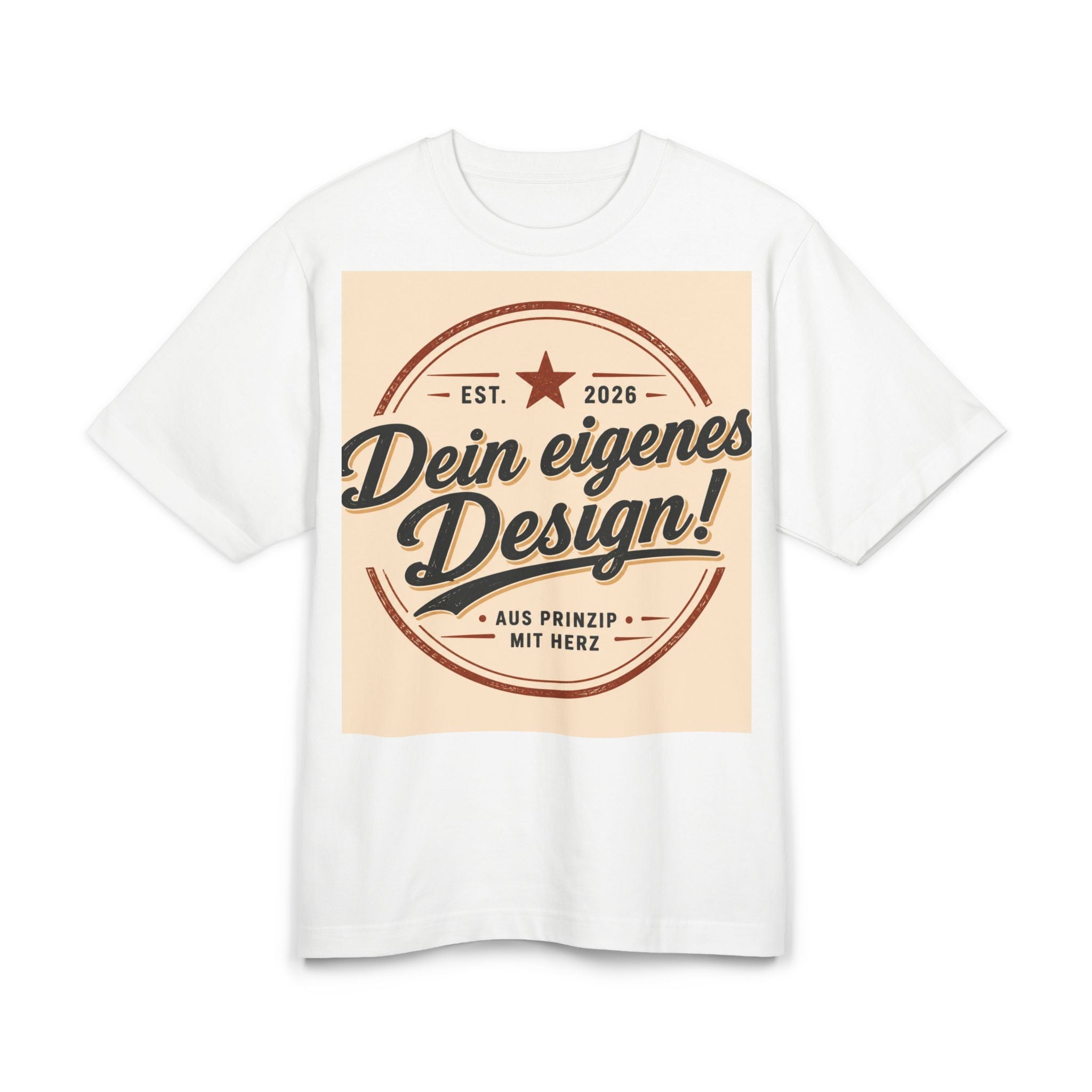 Retro Badge T‑Shirt – "Dein eigenes Design!" Custom German Logo Tee