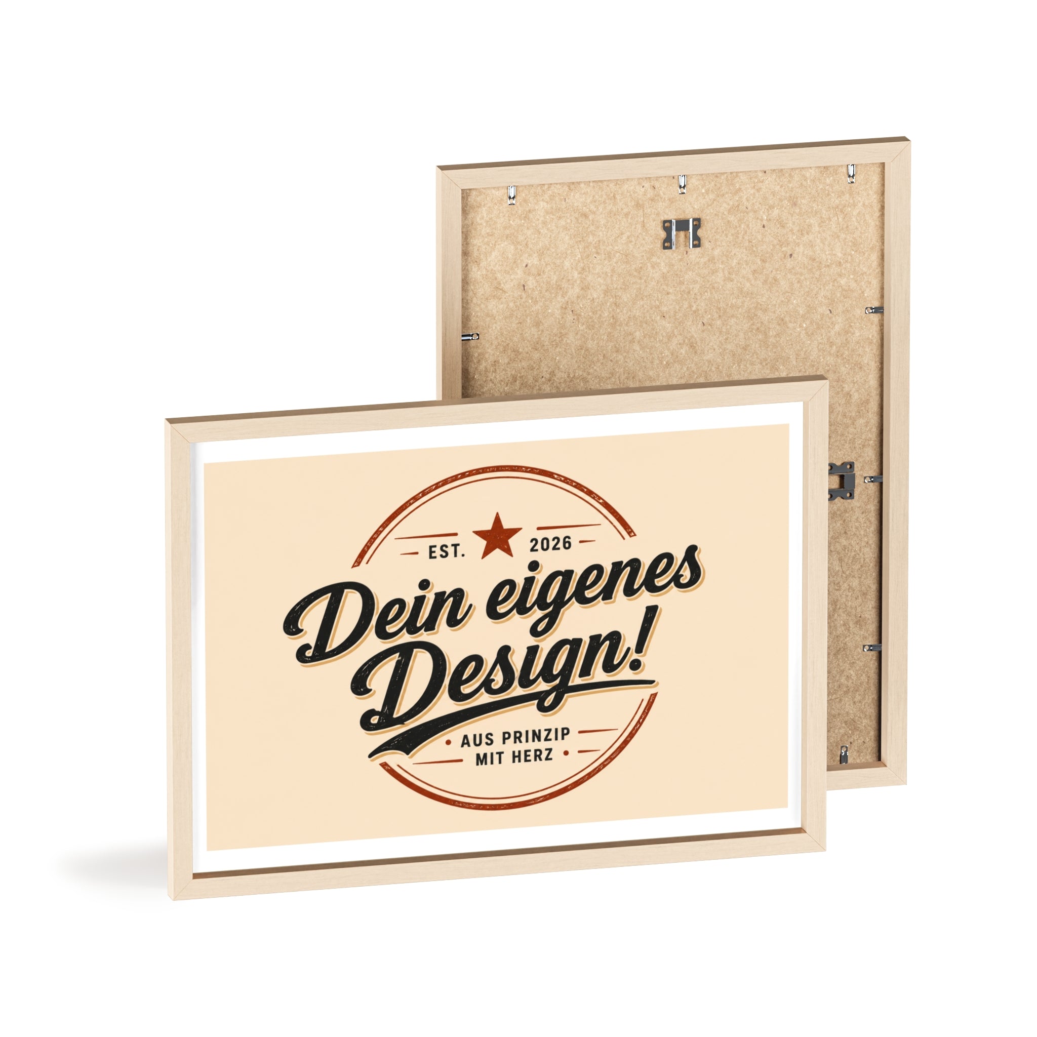 Framed Poster – "Dein eigenes Design!" Custom Wooden Frame Wall Art