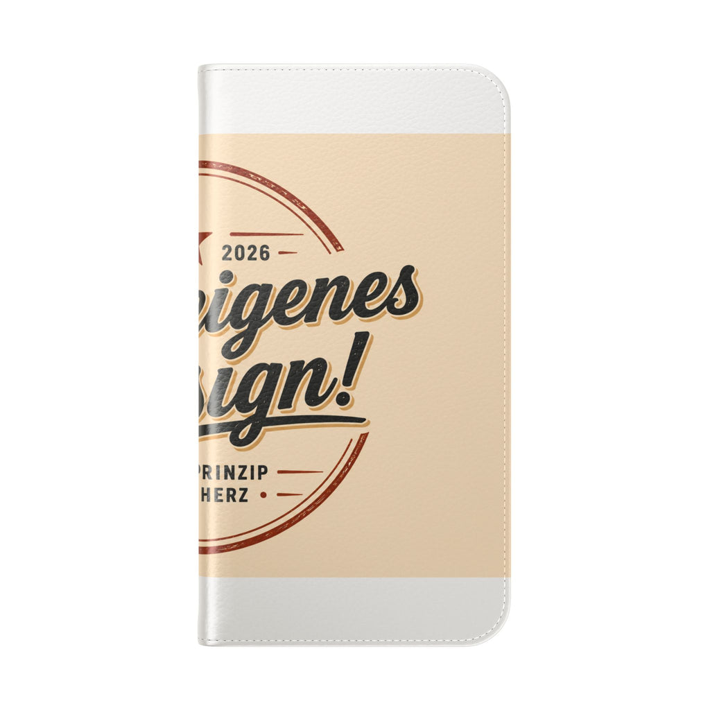 Flip Case Phone Wallet — "Dein eigenes Design!" Vintage Emblem