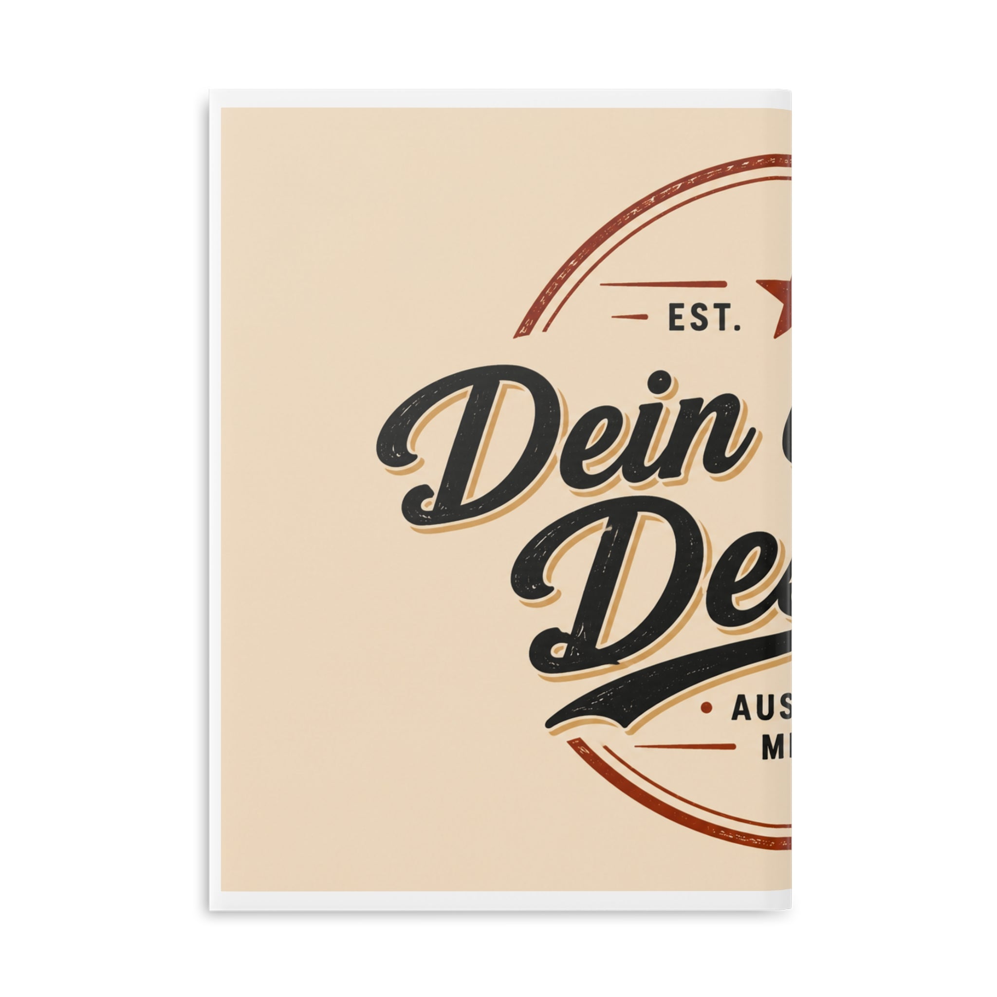 Vintage Badge Hardcover Notebook — 'Dein eigenes Design' Puffy Cover Journal